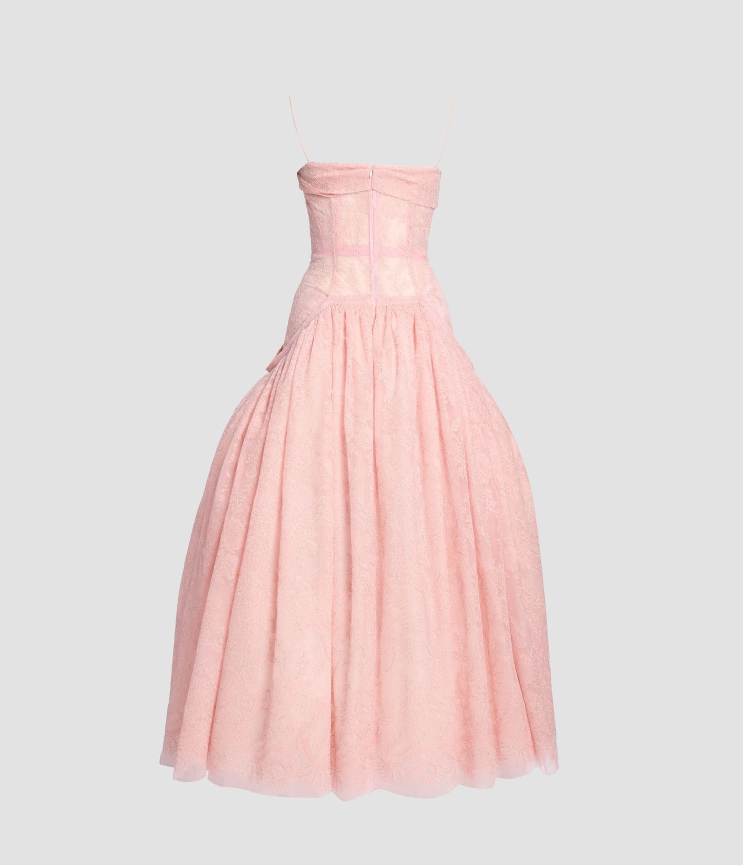 Floral Lace Tulle Sleeveless Midi Dress