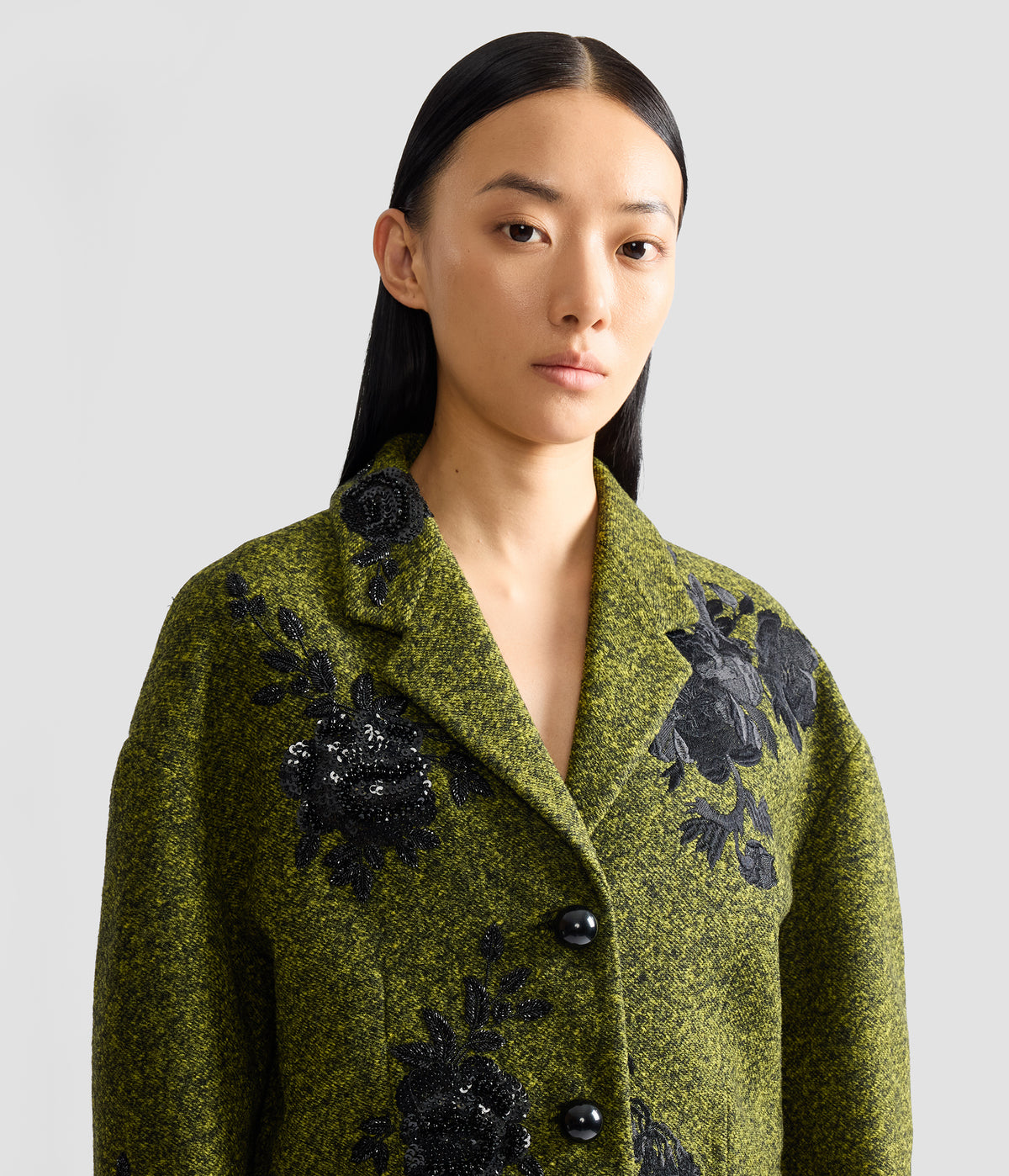 Embroidered Wool Cropped Jacket