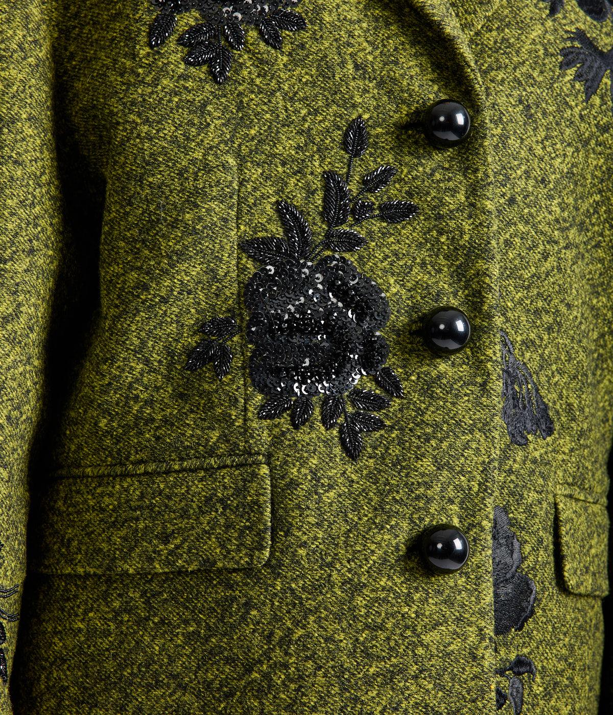 Embroidered Wool Cropped Jacket