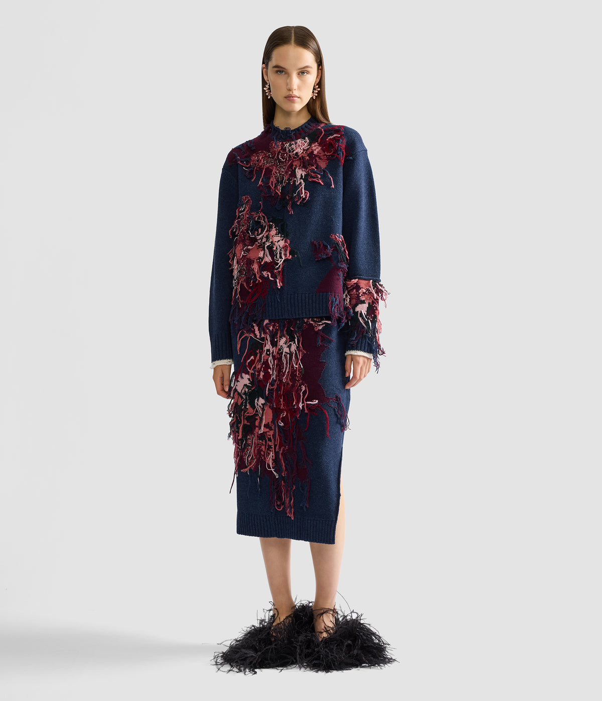 Intarsia Wool Skirt