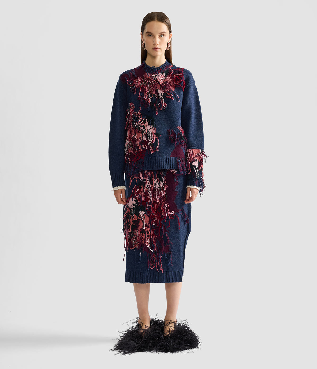 Intarsia Wool Skirt