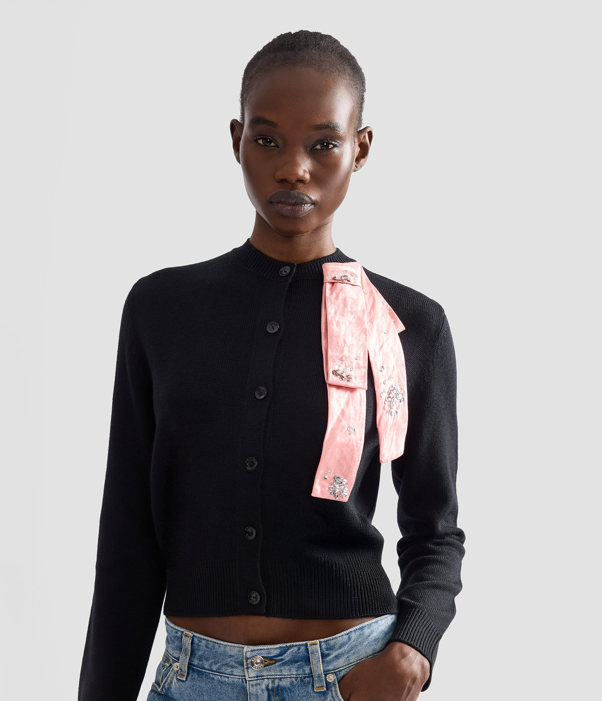 Embellished Merino Wool Cardigan