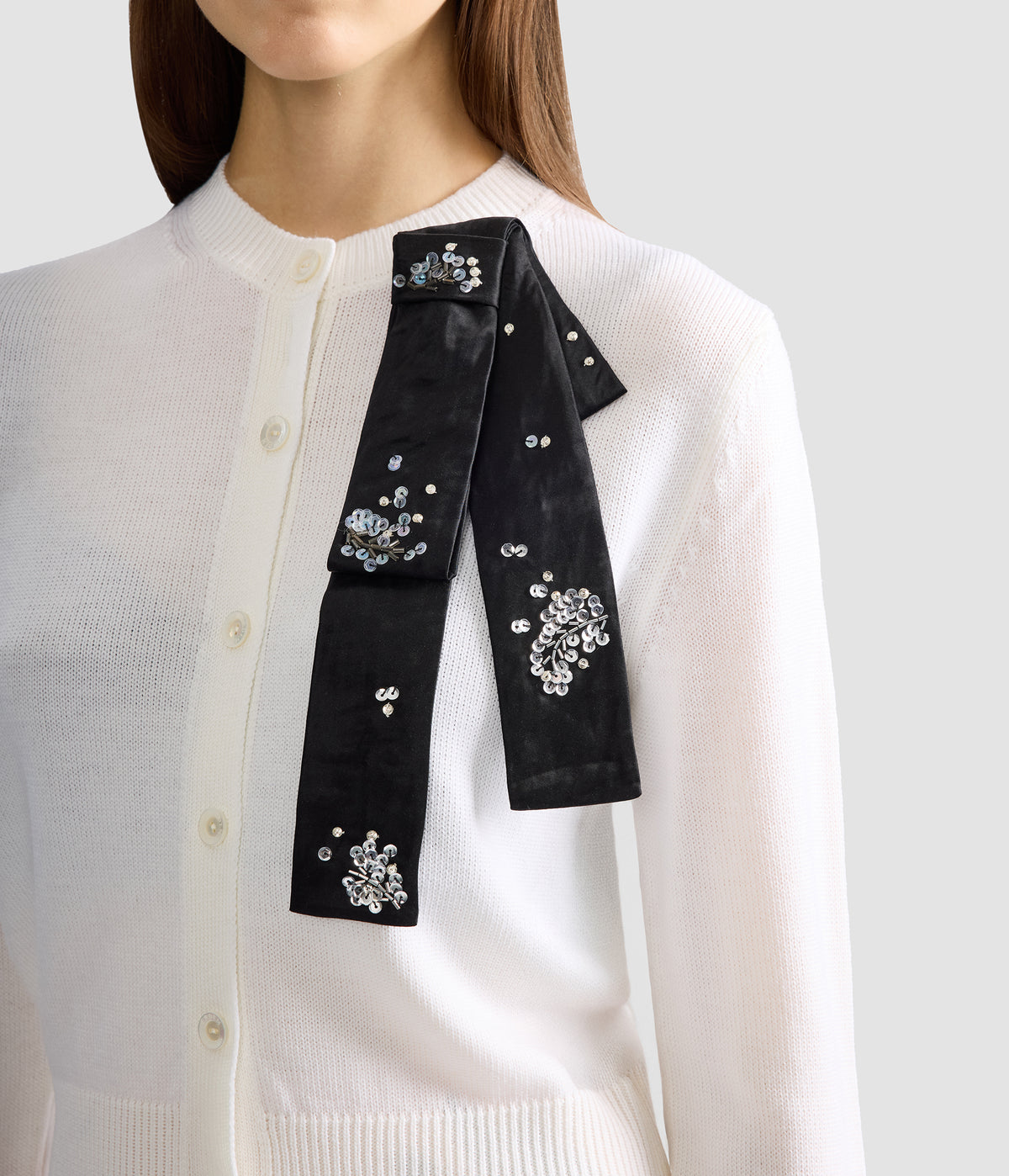 Embellished Merino Wool Cardigan