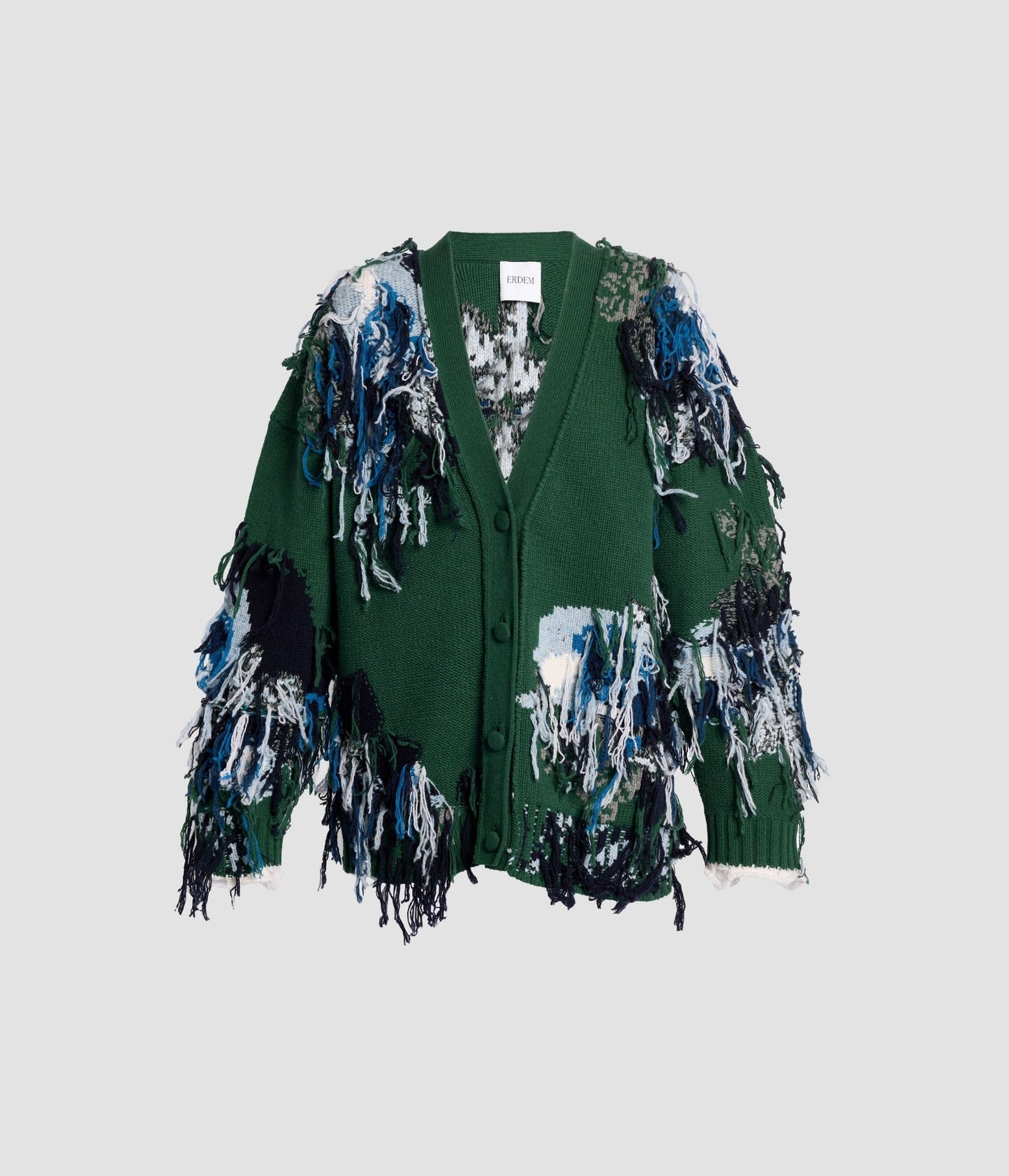 Intarsia Wool Cardigan