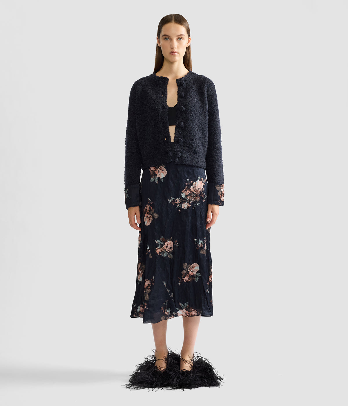 Boucle Alpaca Cardigan