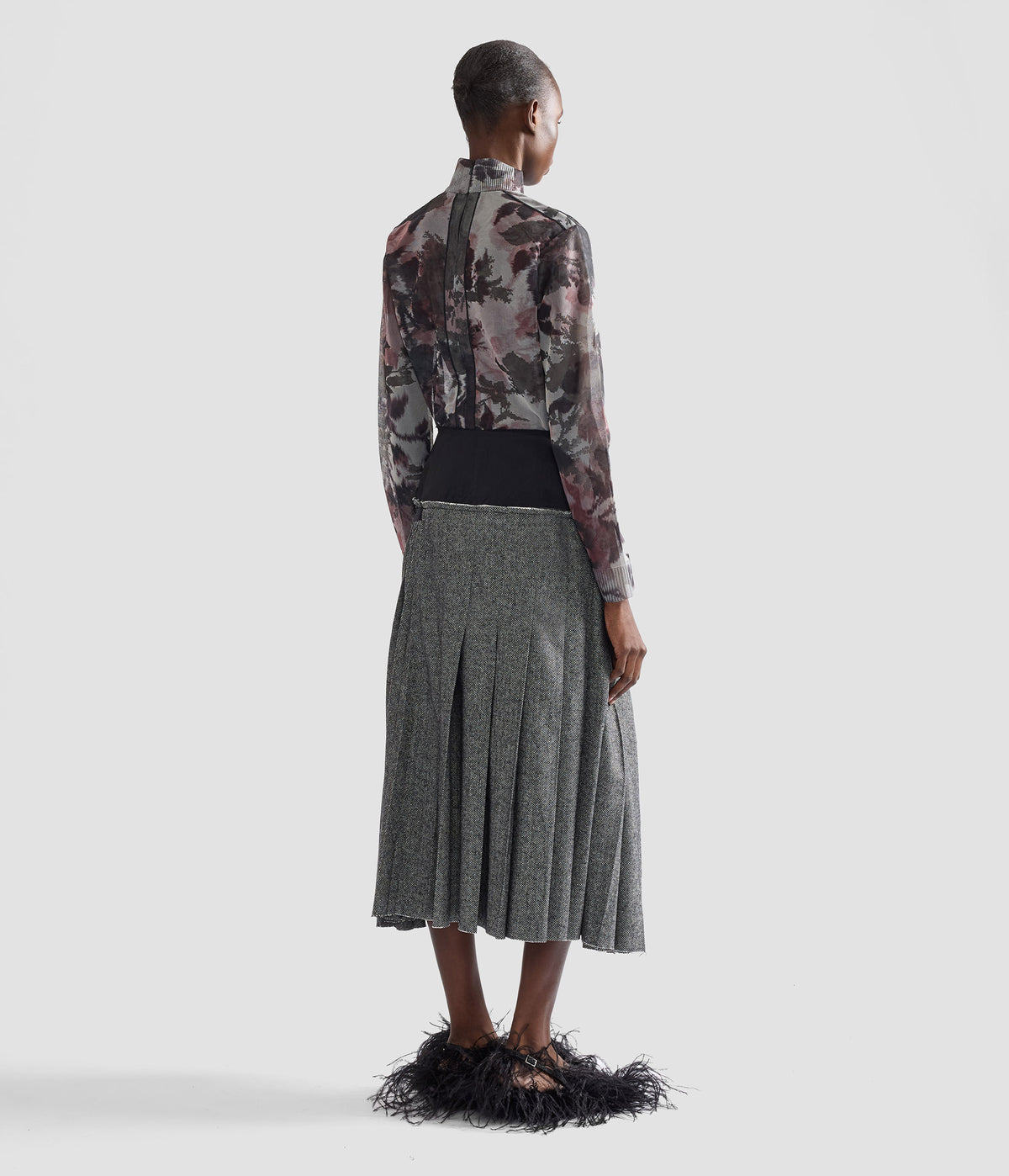 Floral Print Jacquard Turtleneck
