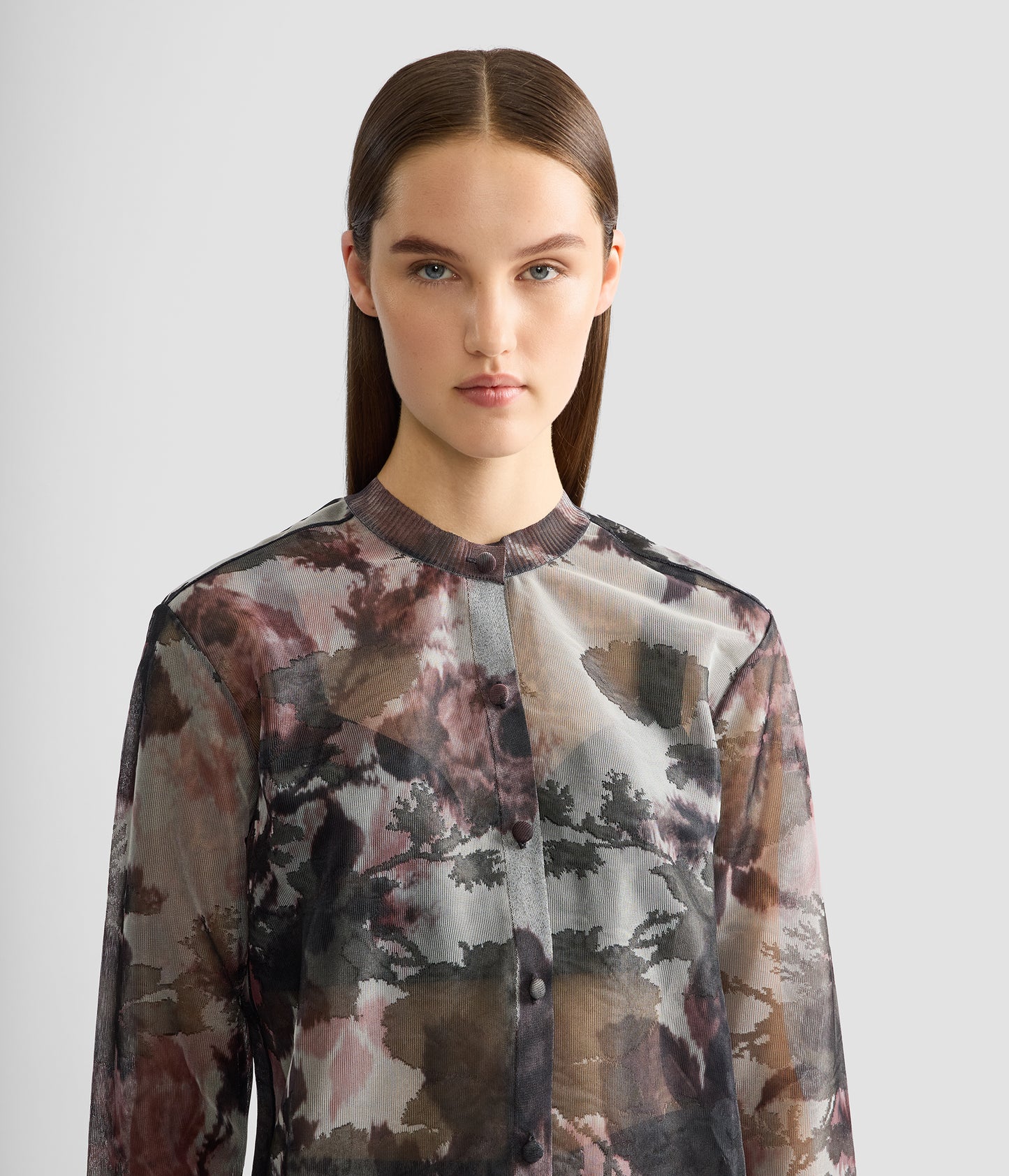 Floral Print Jacquard Cardigan