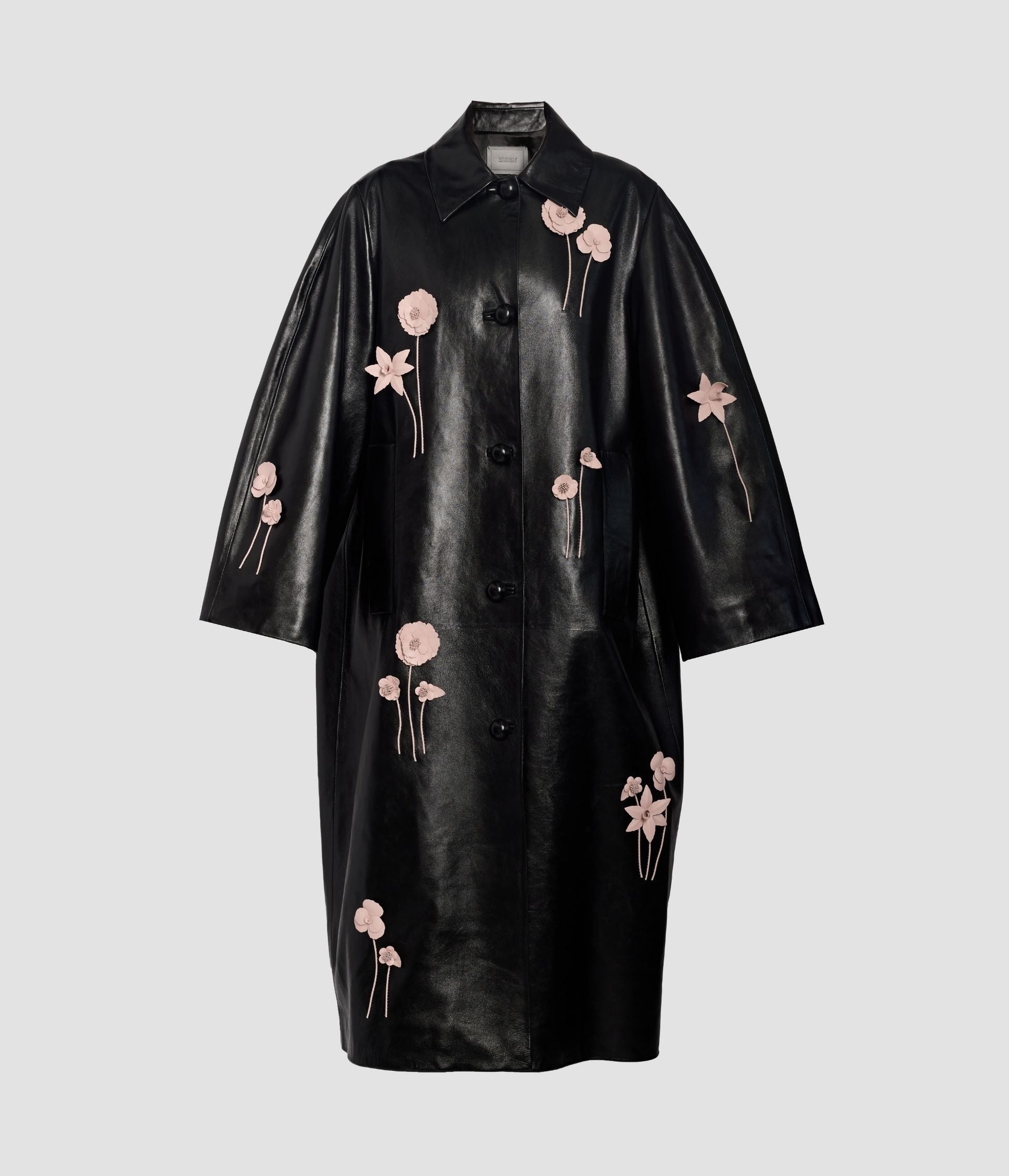 Embellished Leather Coat