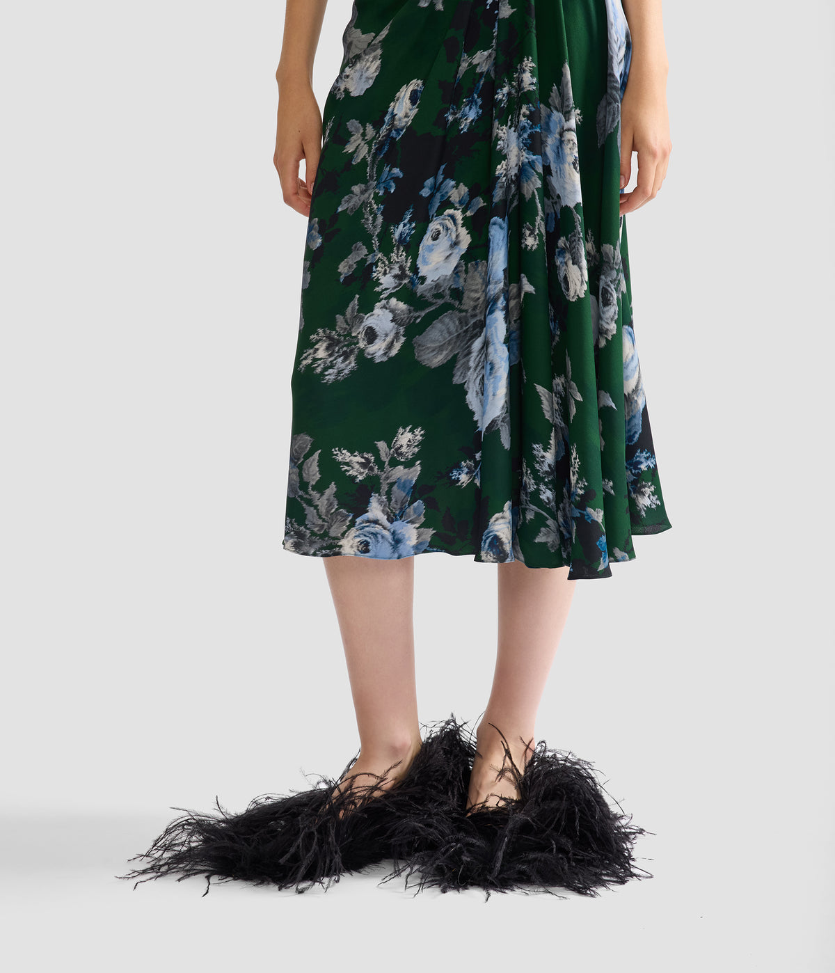 Floral Crepe Draped Skirt