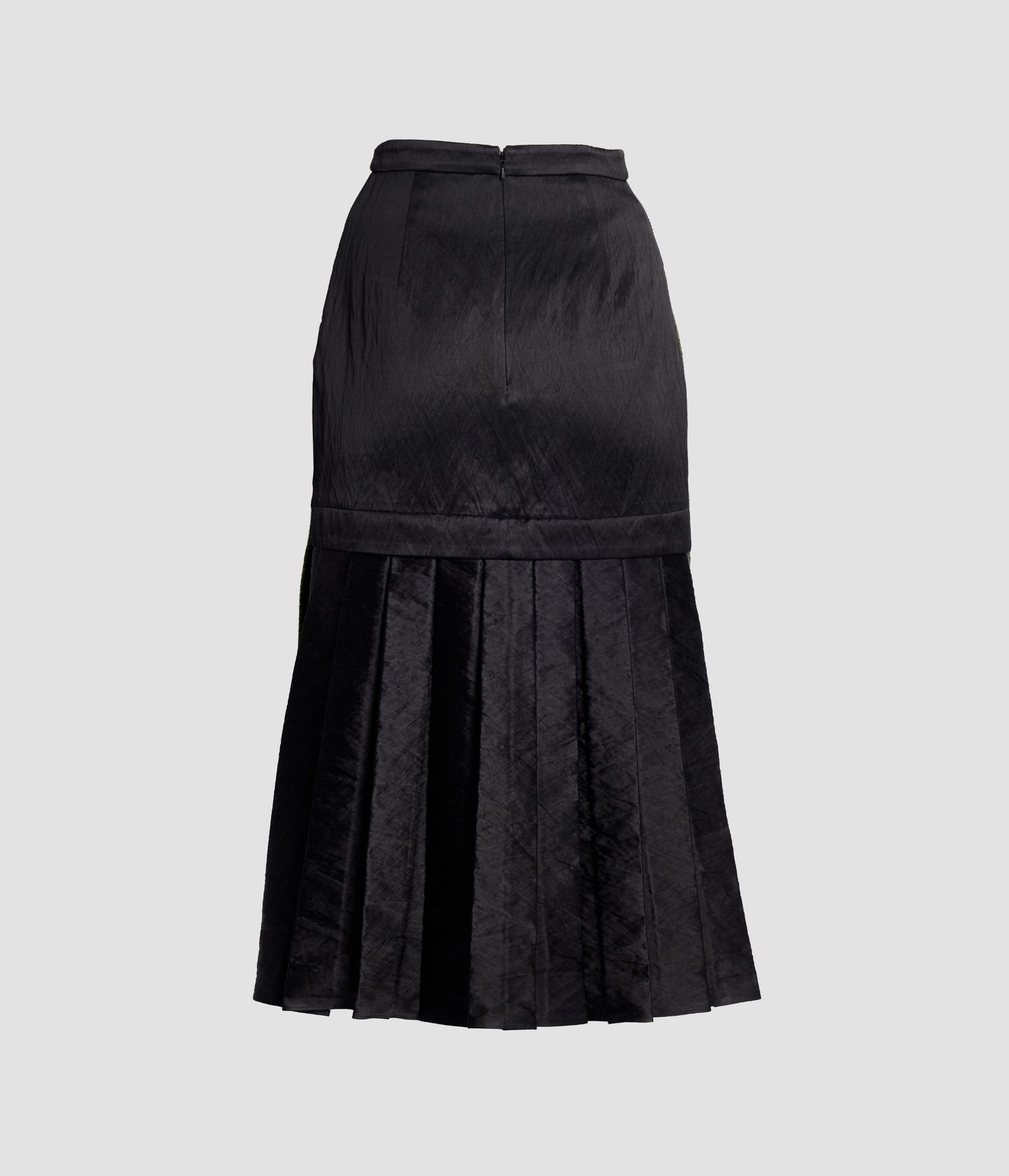 Floral Embroidered Wool Midi Skirt