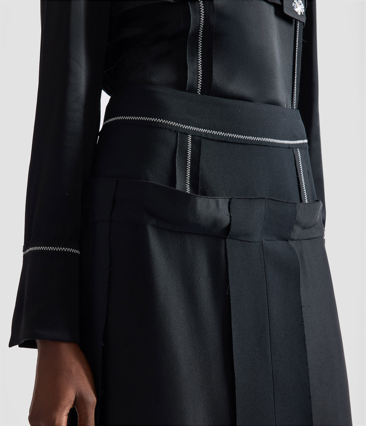 Satin Cady Midi Skirt