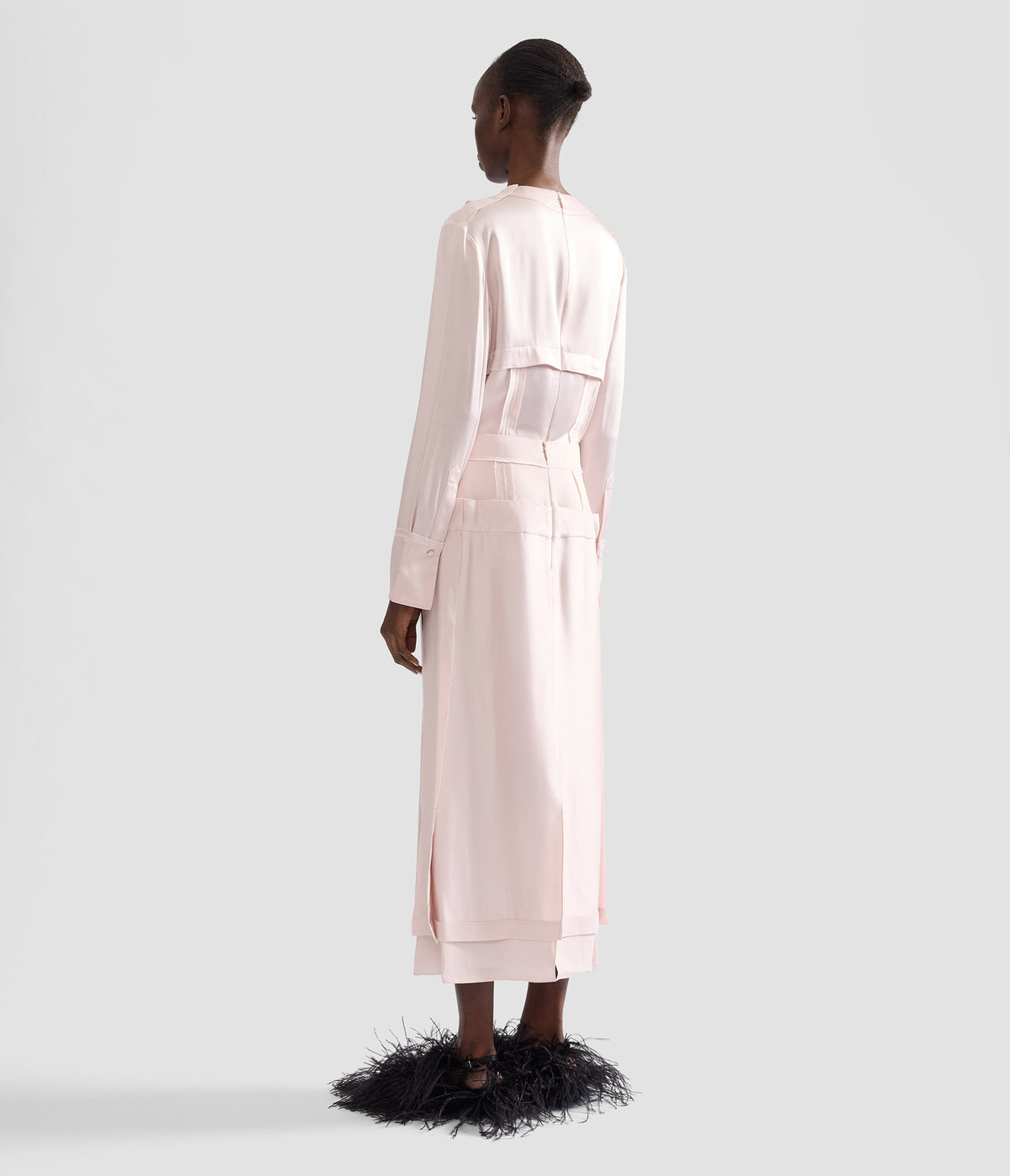 Satin Cady Midi Skirt