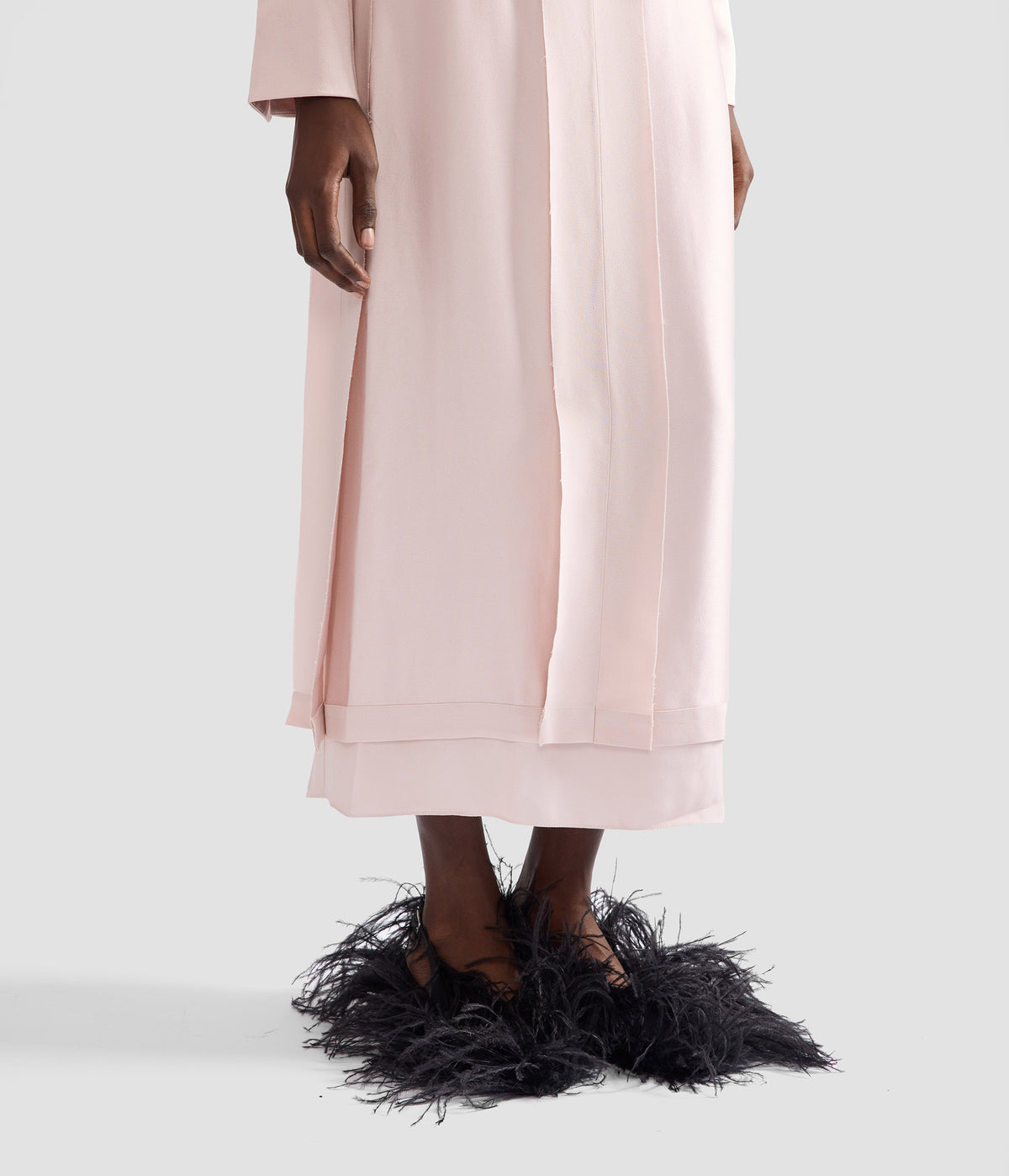 Satin Cady Midi Skirt
