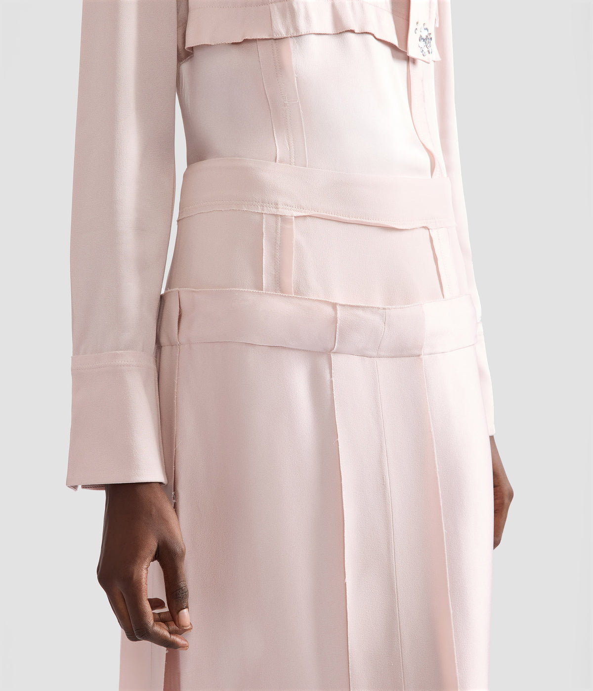 Satin Cady Midi Skirt