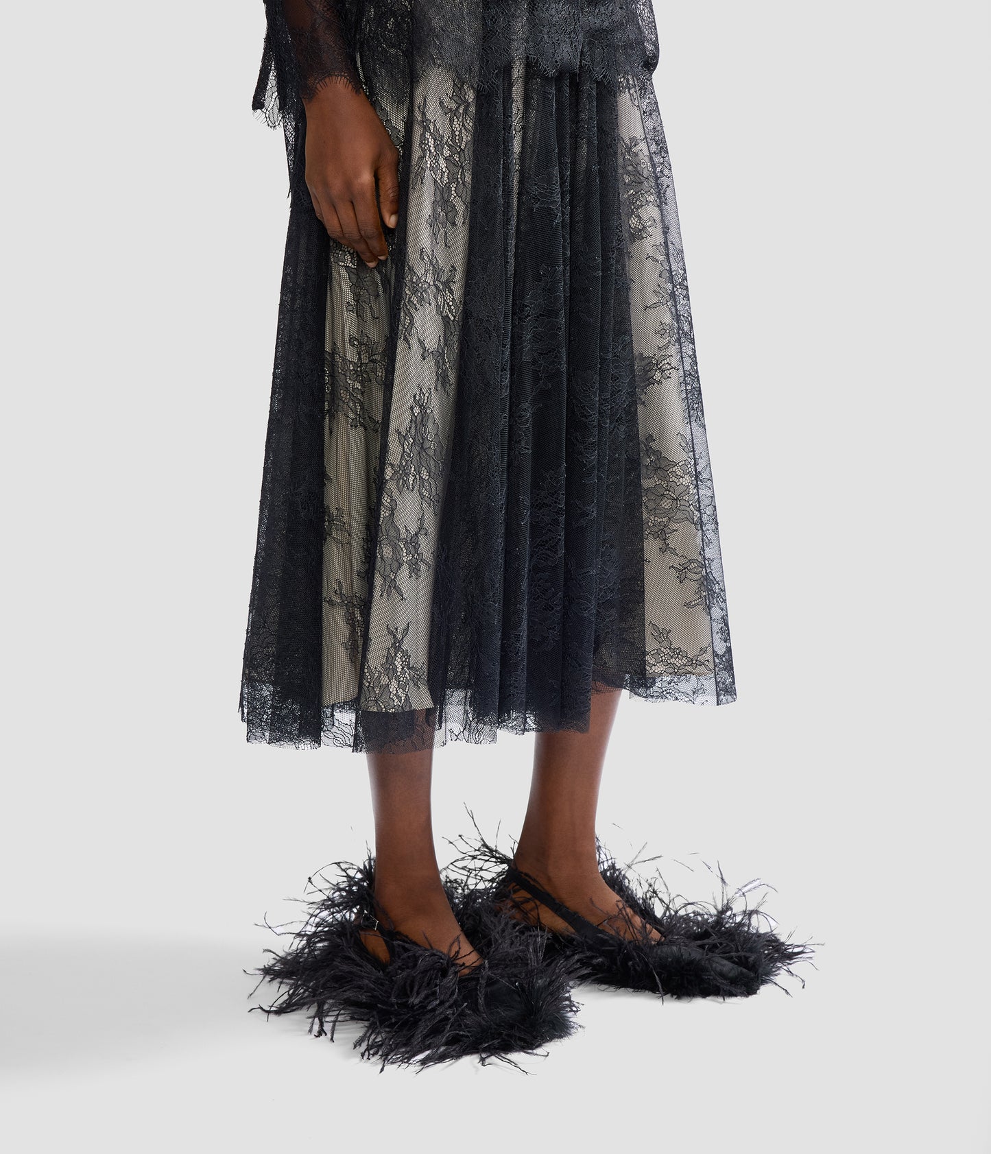 Floral Lace A-Line Skirt