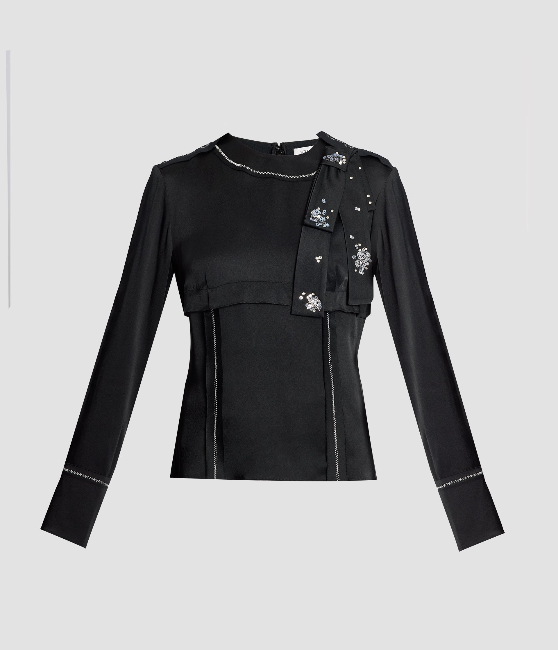 Satin Cady Long Sleeve Shirt