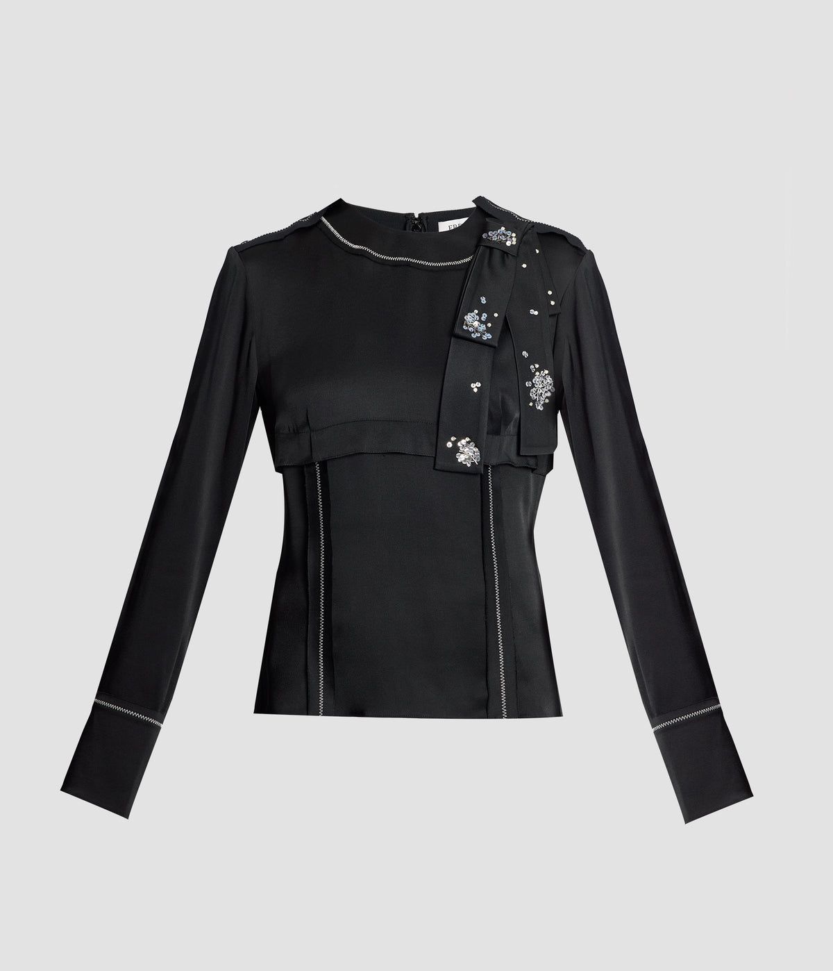 Satin Cady Long Sleeve Shirt