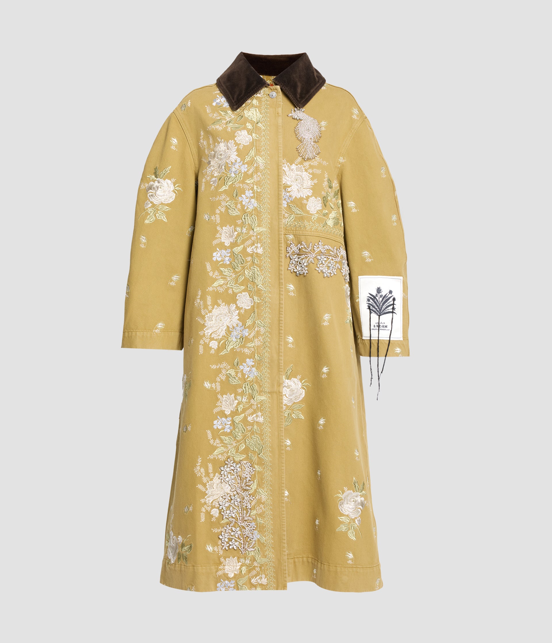 Embroidered Denim Coat