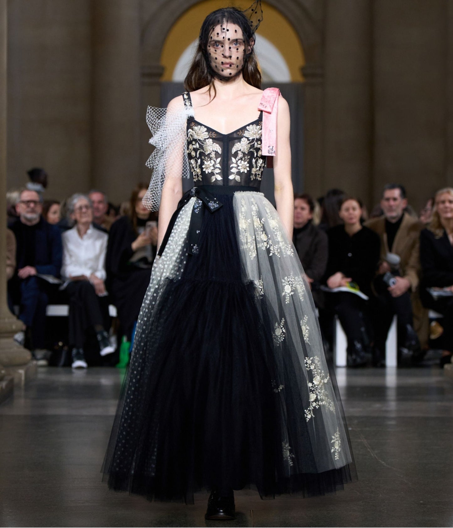 Embroidered Tulle Sleeveless Dress