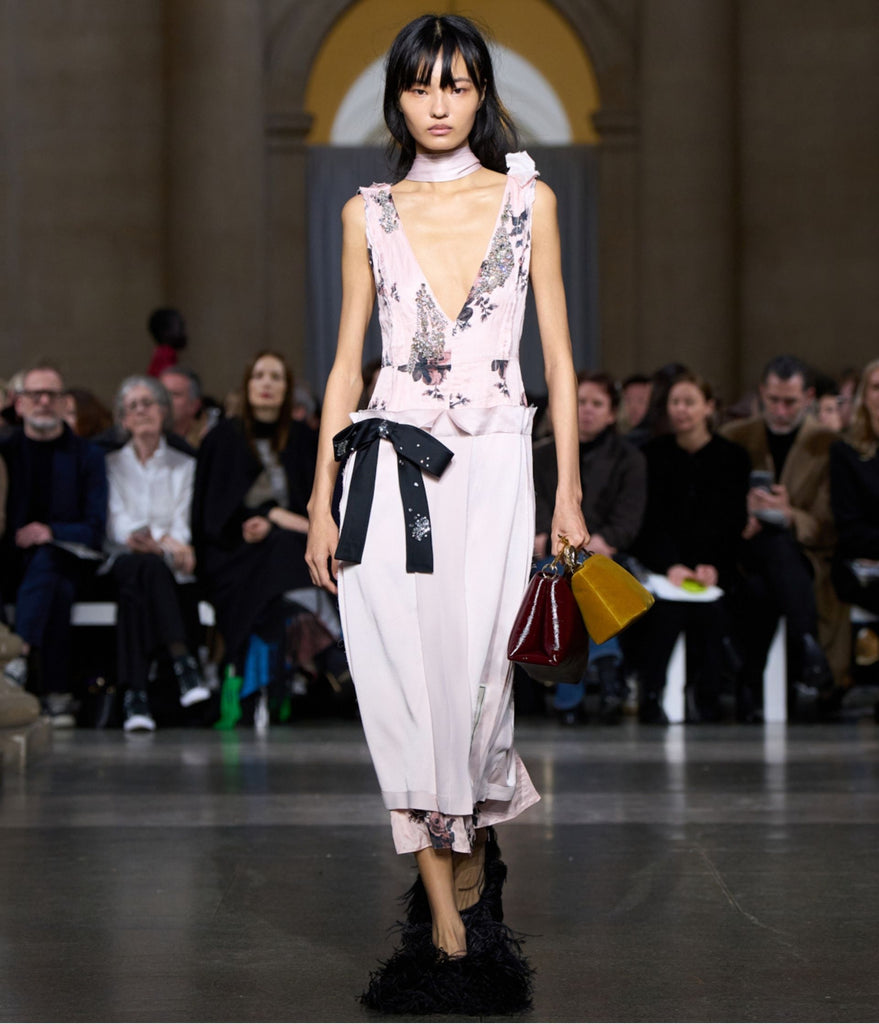 Embroidered Cady Sleeveless Midi Dress