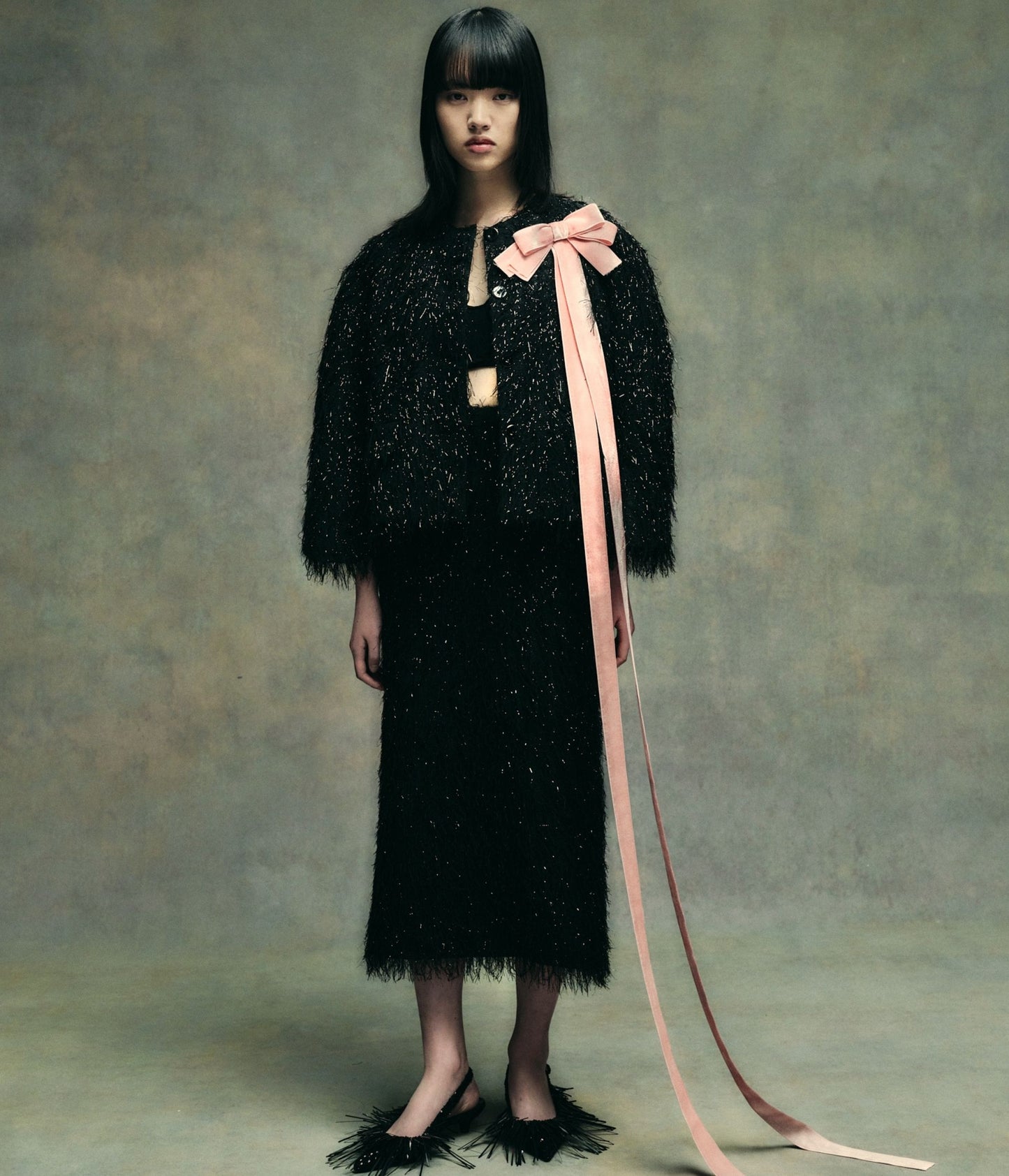 Lurex Fil Coupé Cropped Jacket