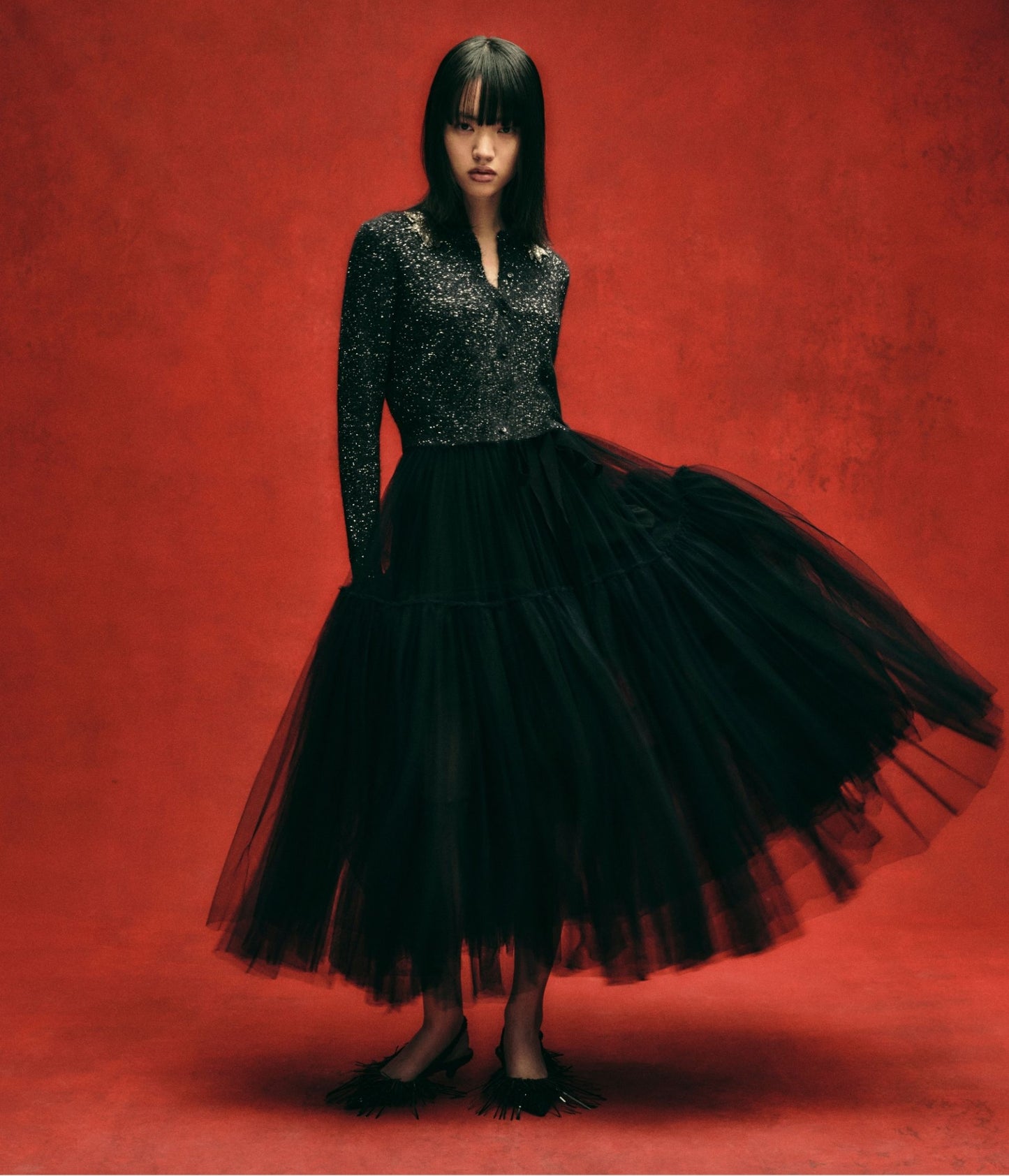 Tulle Full Midi Skirt