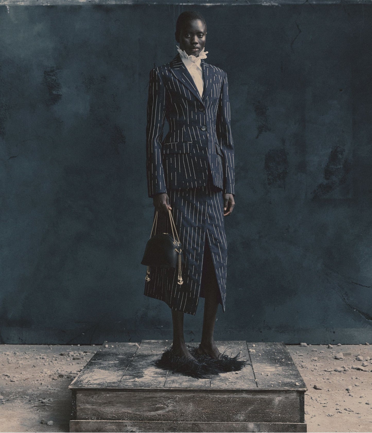 Stripe Tailoring Fitted Blazer