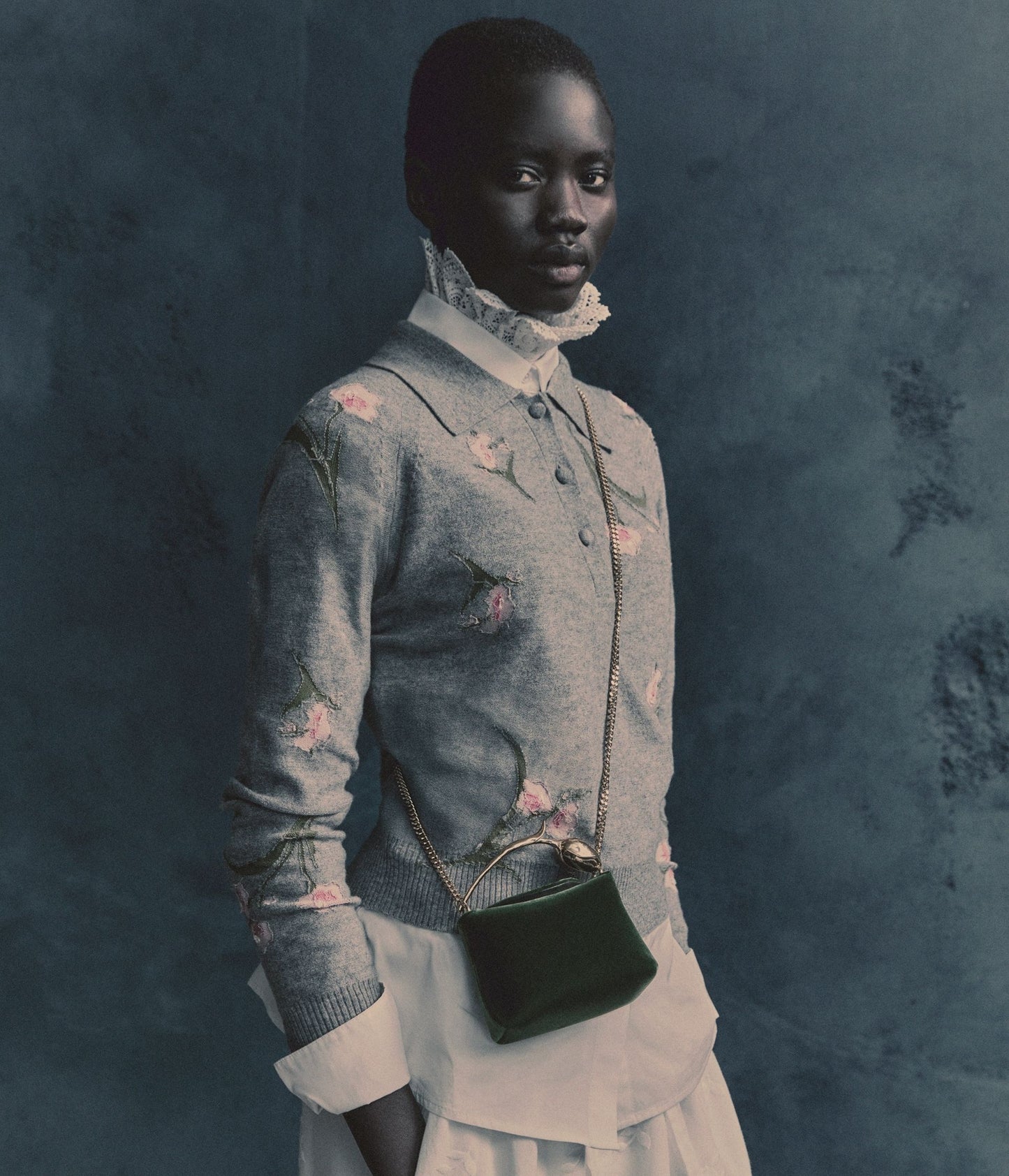 Merino Wool Floral Knit Jumper