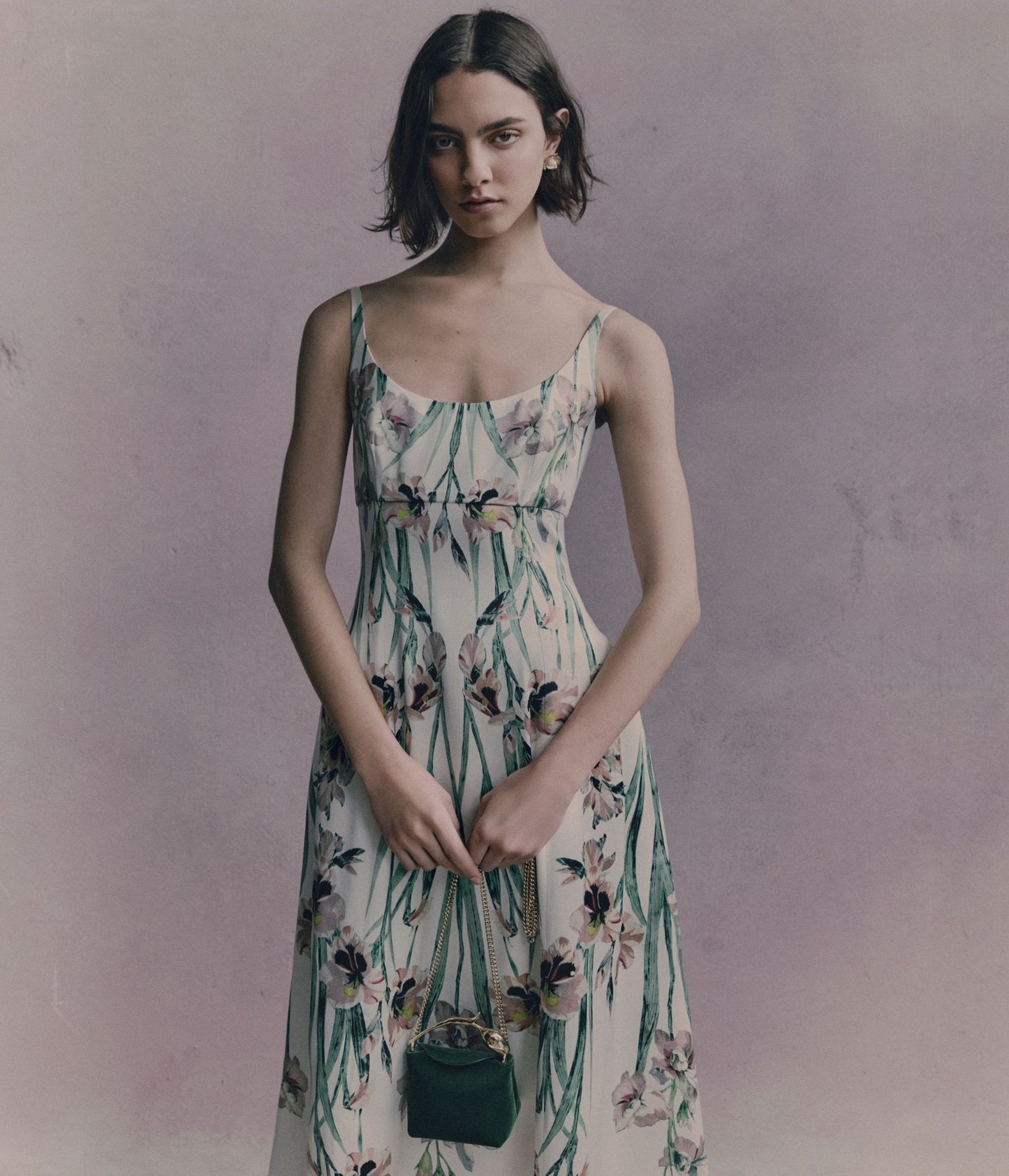 Floral Duchess Sleeveless Midi Dress