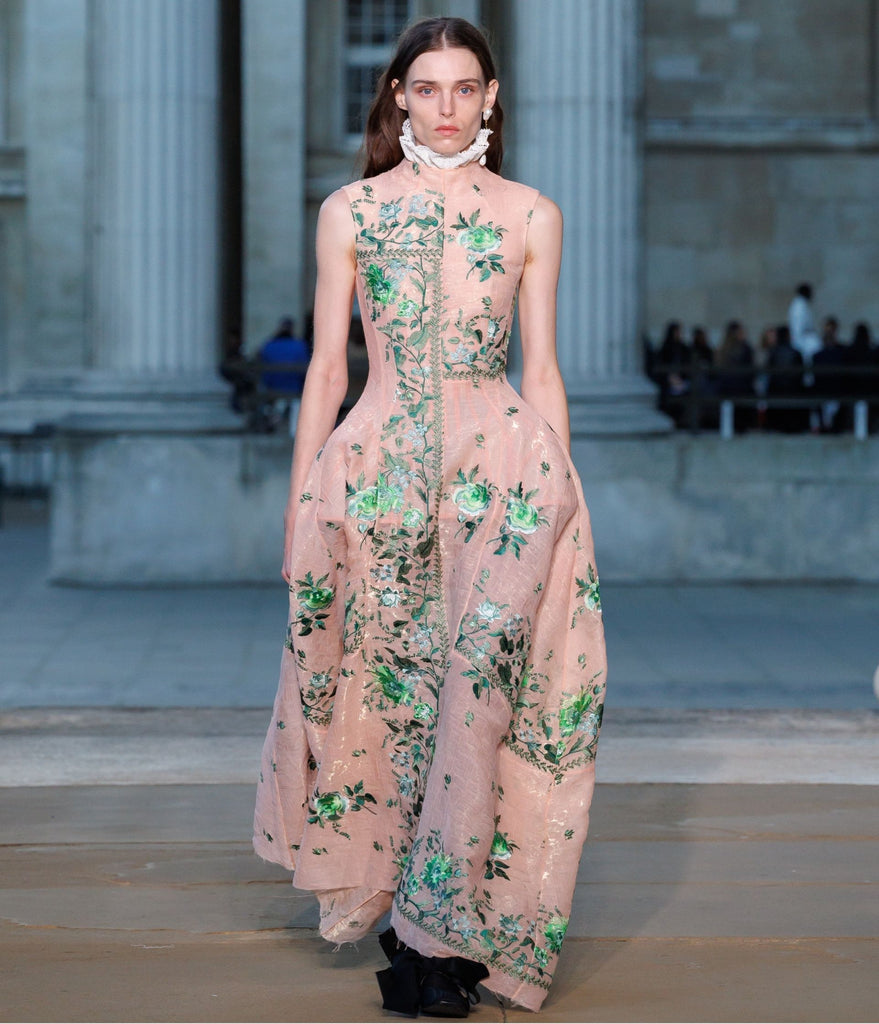 Embroidered Organza Draped Midi Dress | Erdem.com ERDEM Embroidered Organza Draped Midi Dress | Erdem.com ERDEM
