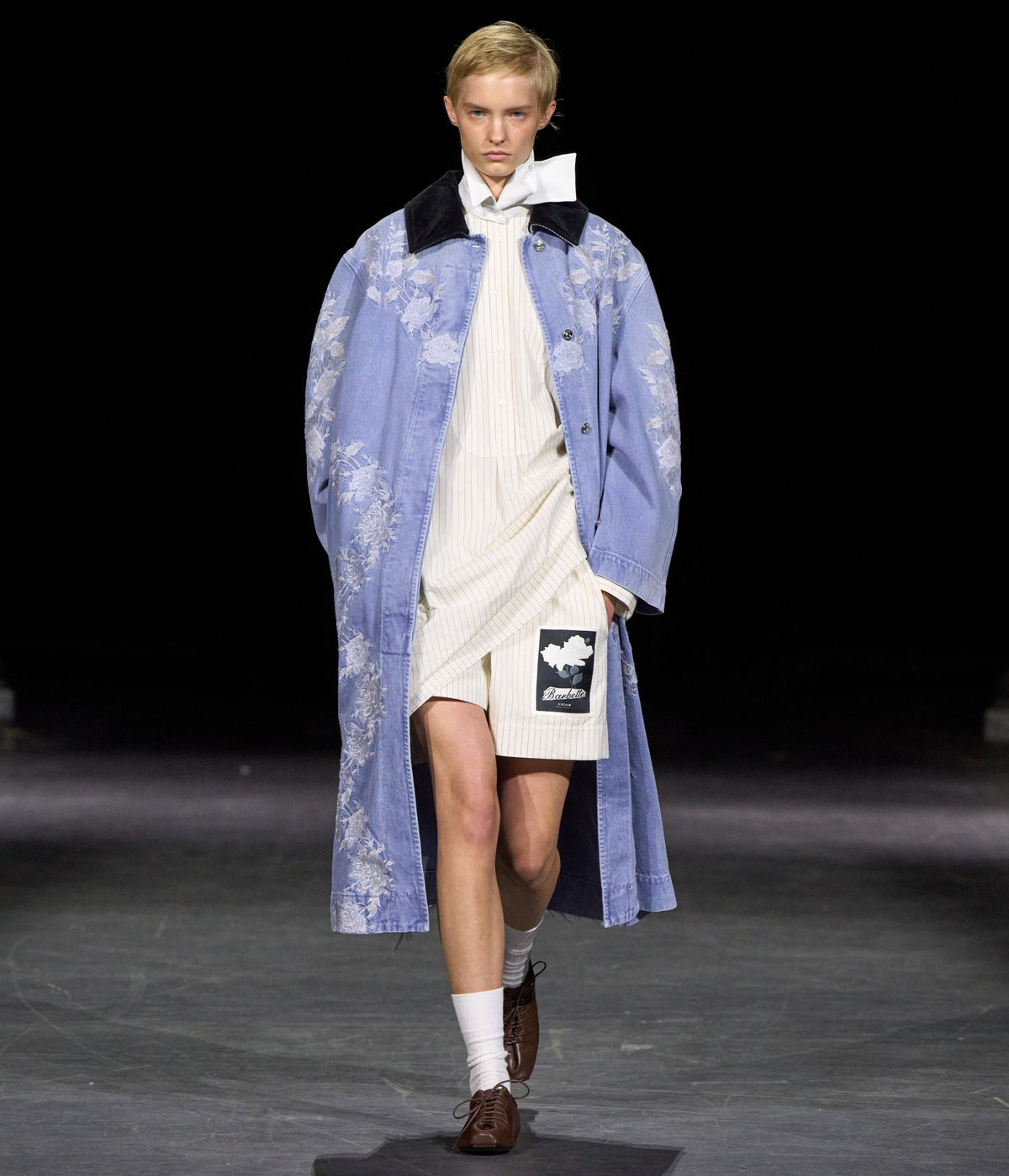 Embroidered Denim Coat