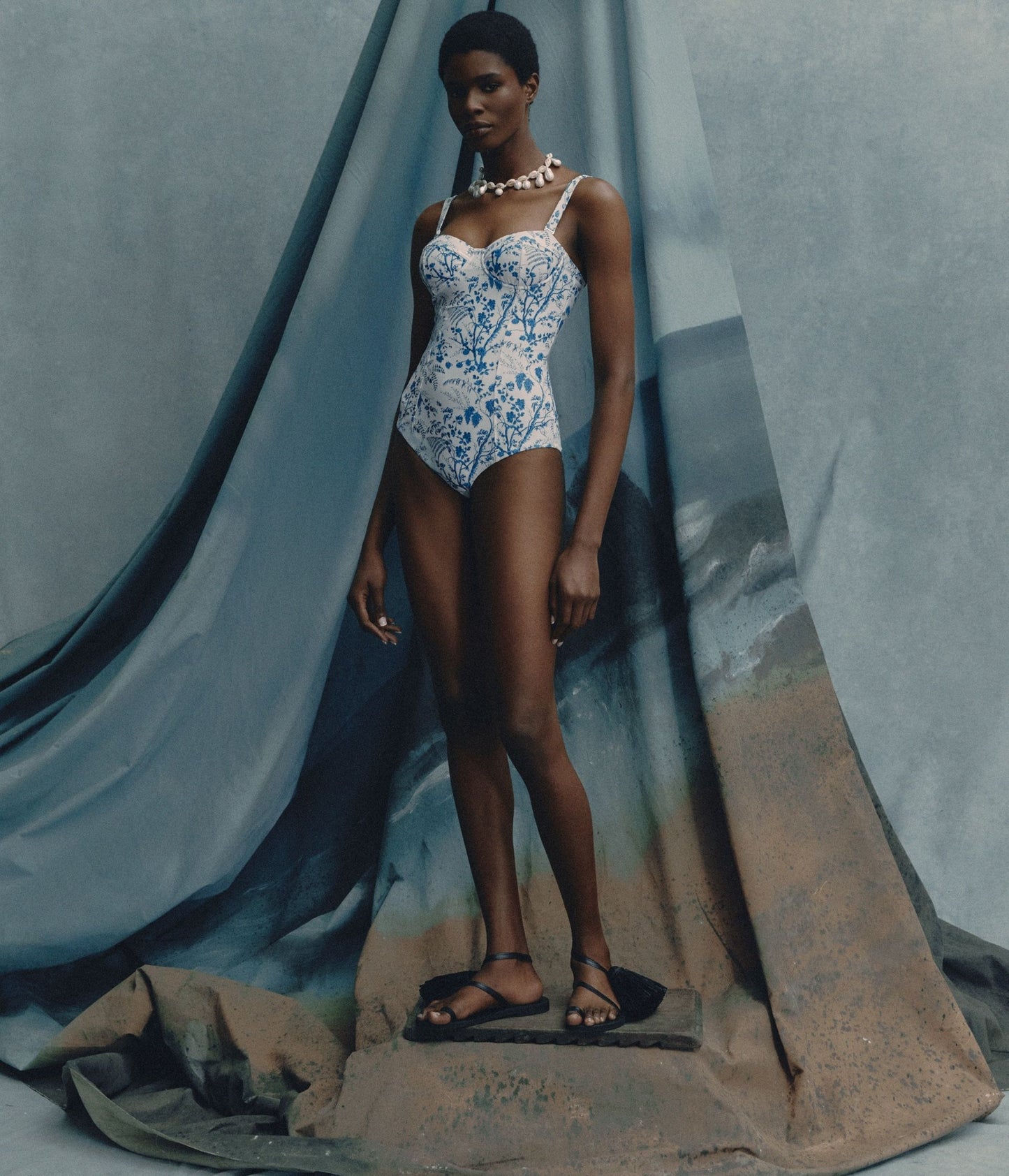Botanical Print One Piece Swimsuit