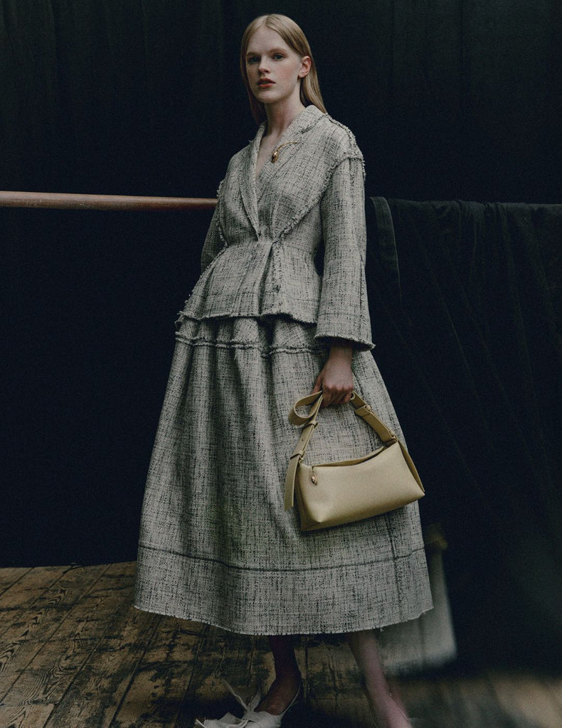 Mouline Tweed Fitted Jacket