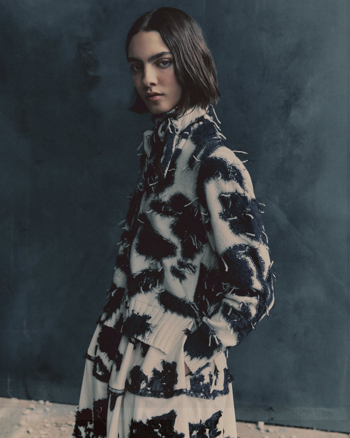 Textured Floral Knit Jumper