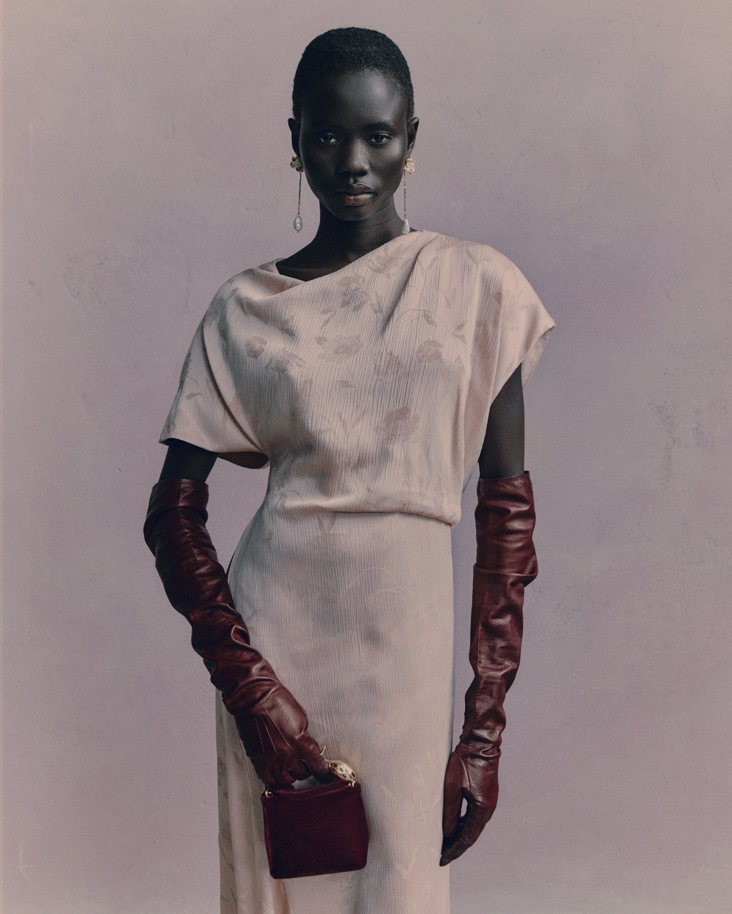 Floral Creponne Jacquard Short Sleeve Midi Dress