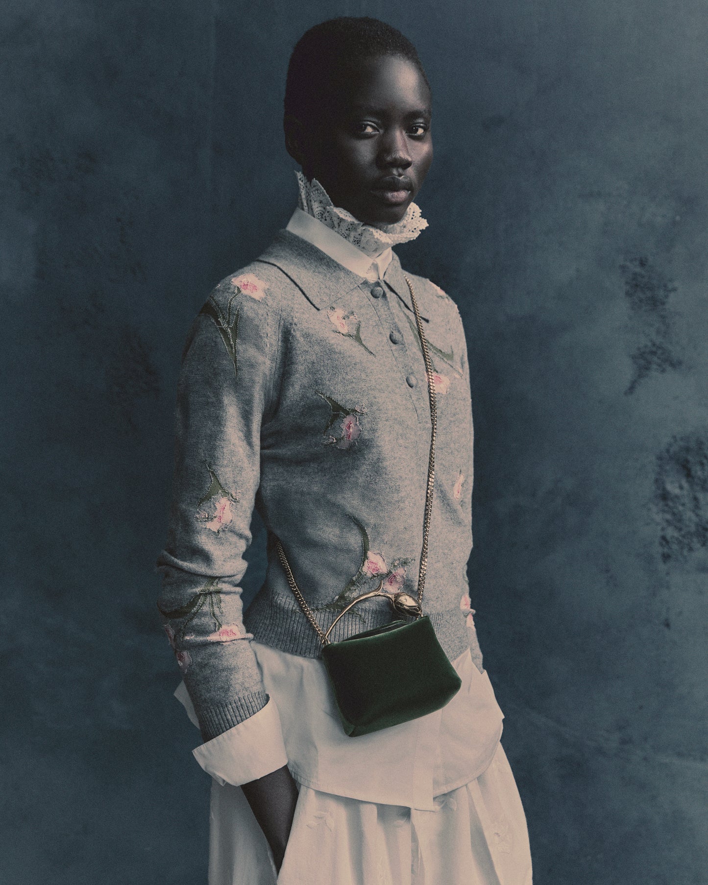 Merino Wool Floral Knit Jumper