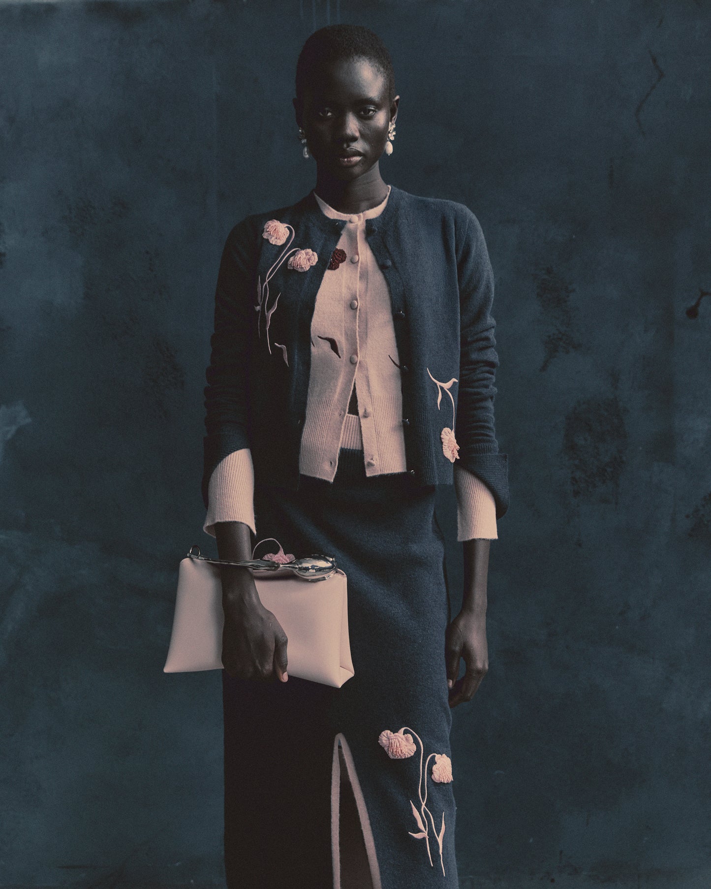 Embroidered Fitted Cardigan