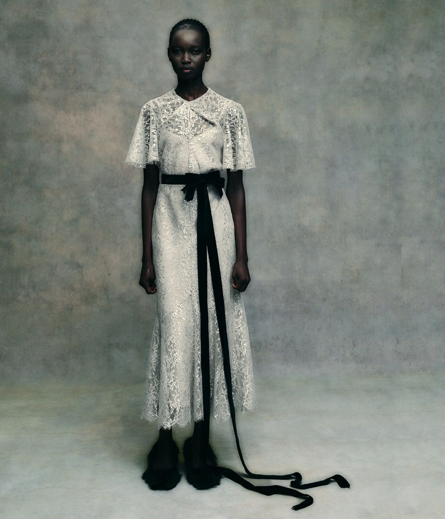 Metallic Lace Midi Dress