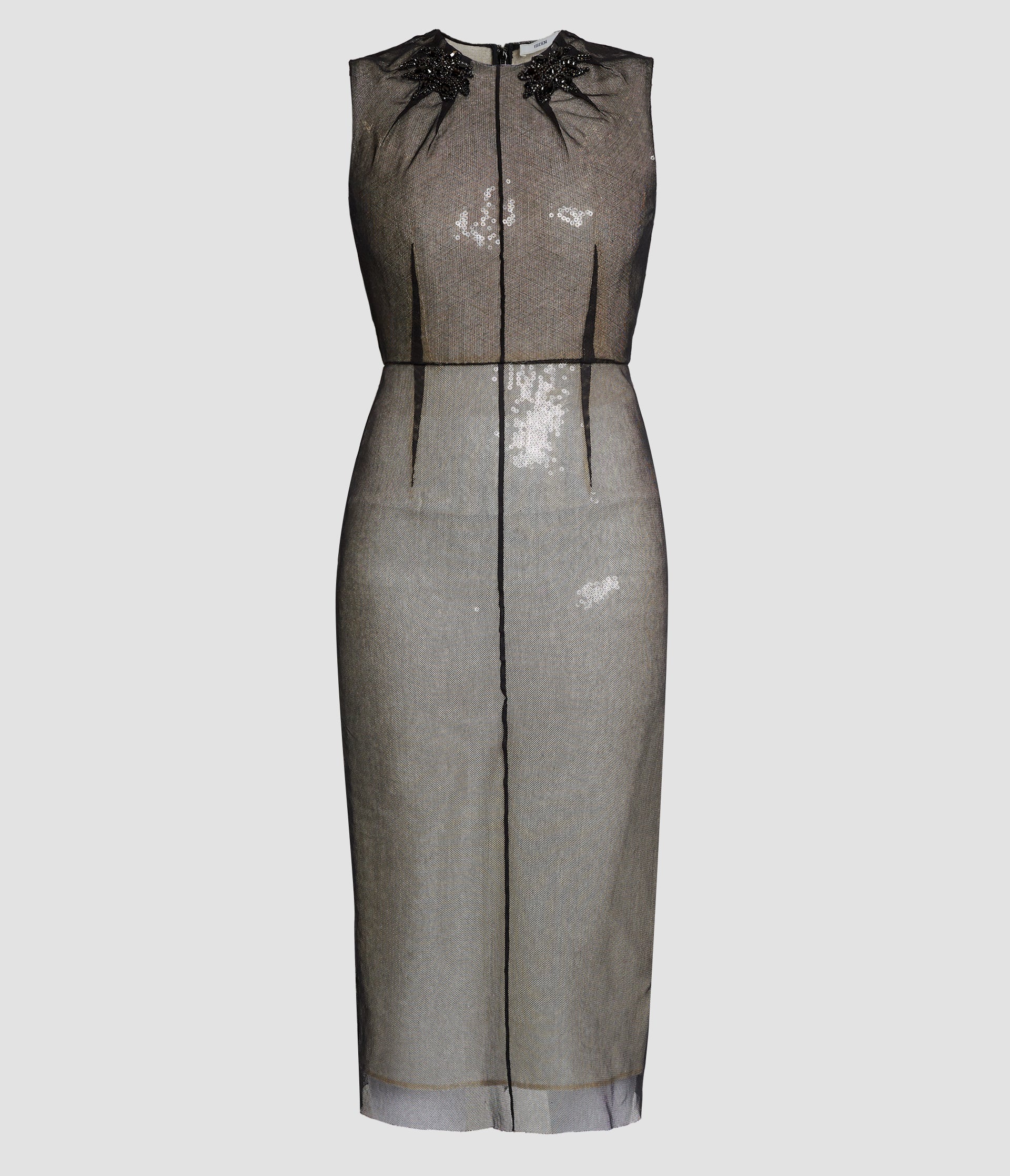 Embellished Organza Sequin Midi Dress