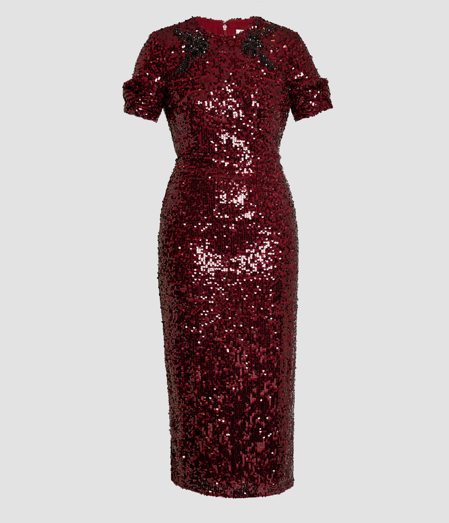 Embellished Sequin Midi Dress