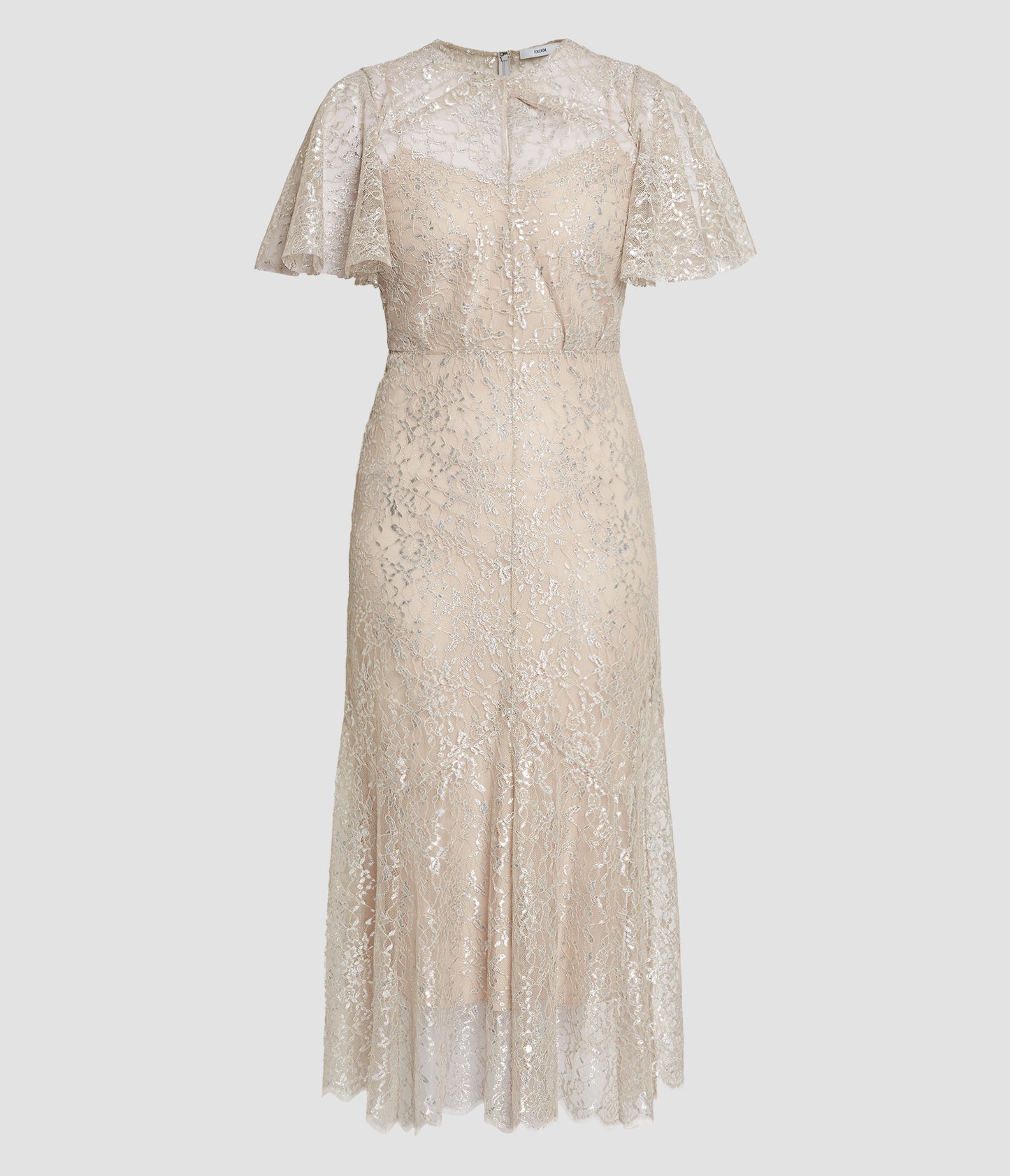 Metallic Lace Midi Dress