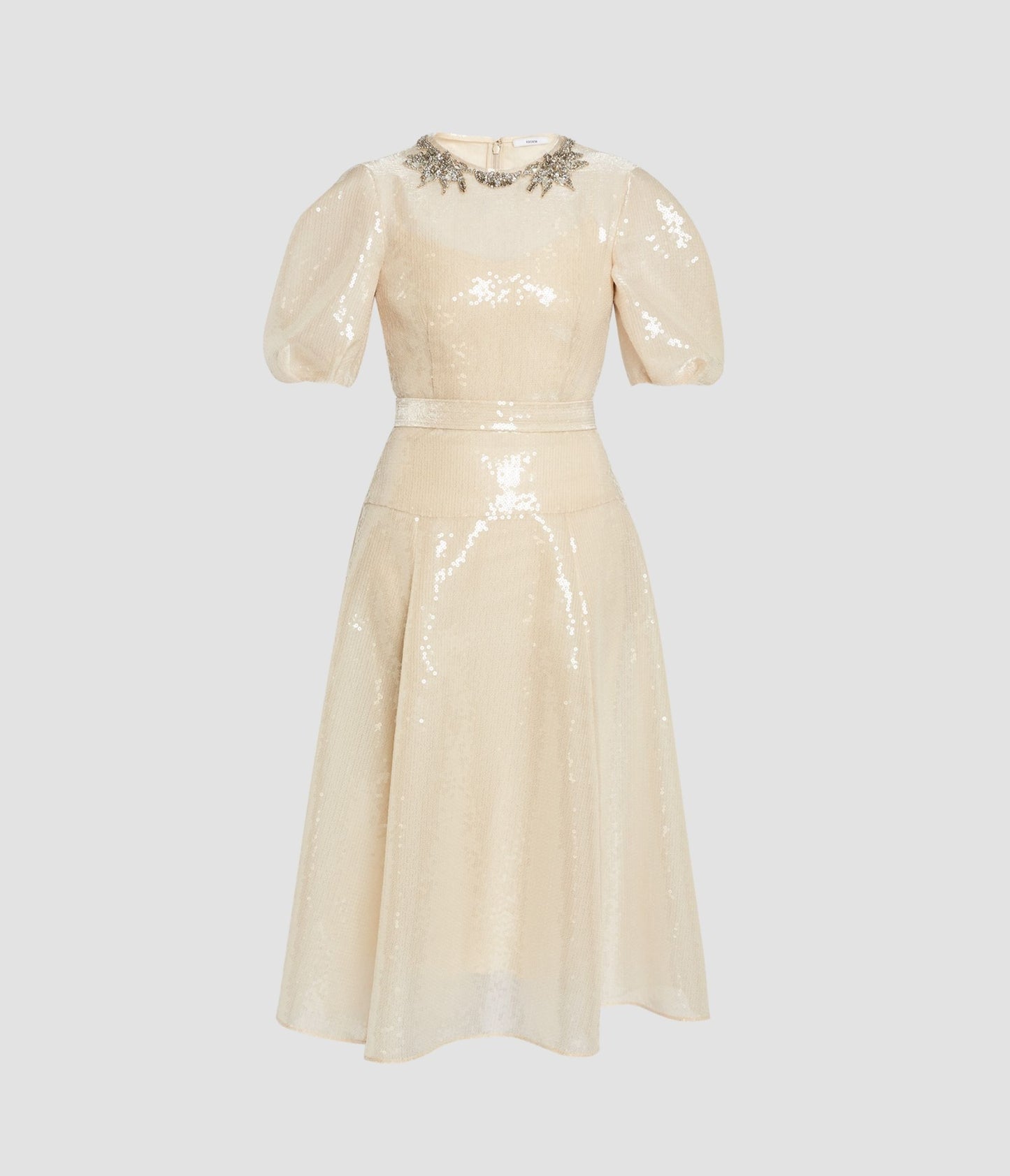 Embellished Organza Sequin Midi Dress