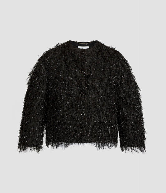 Lurex Fil Coupé Cropped Jacket