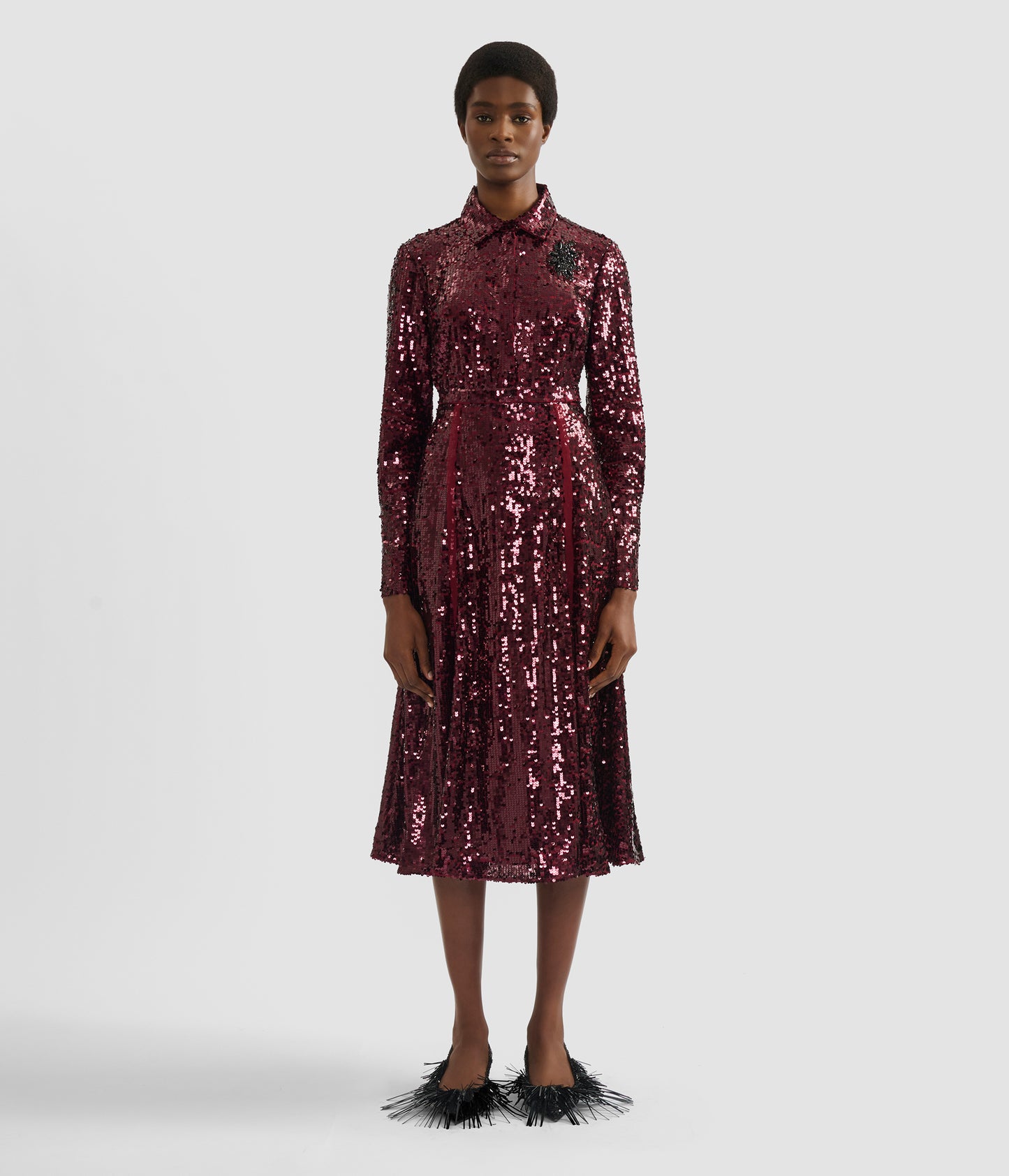 Sequin A Line Midi Skirt