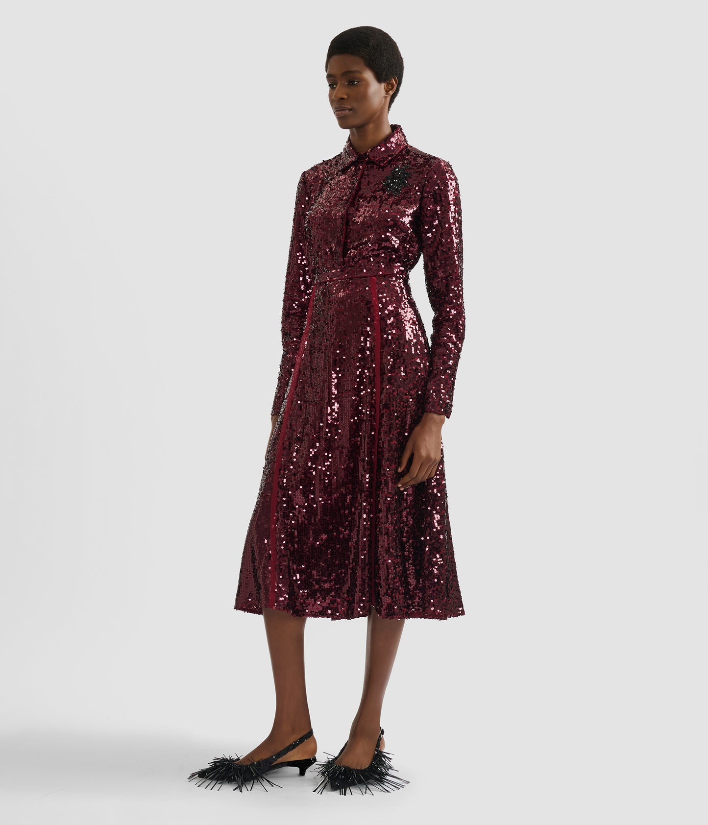 Sequin A Line Midi Skirt