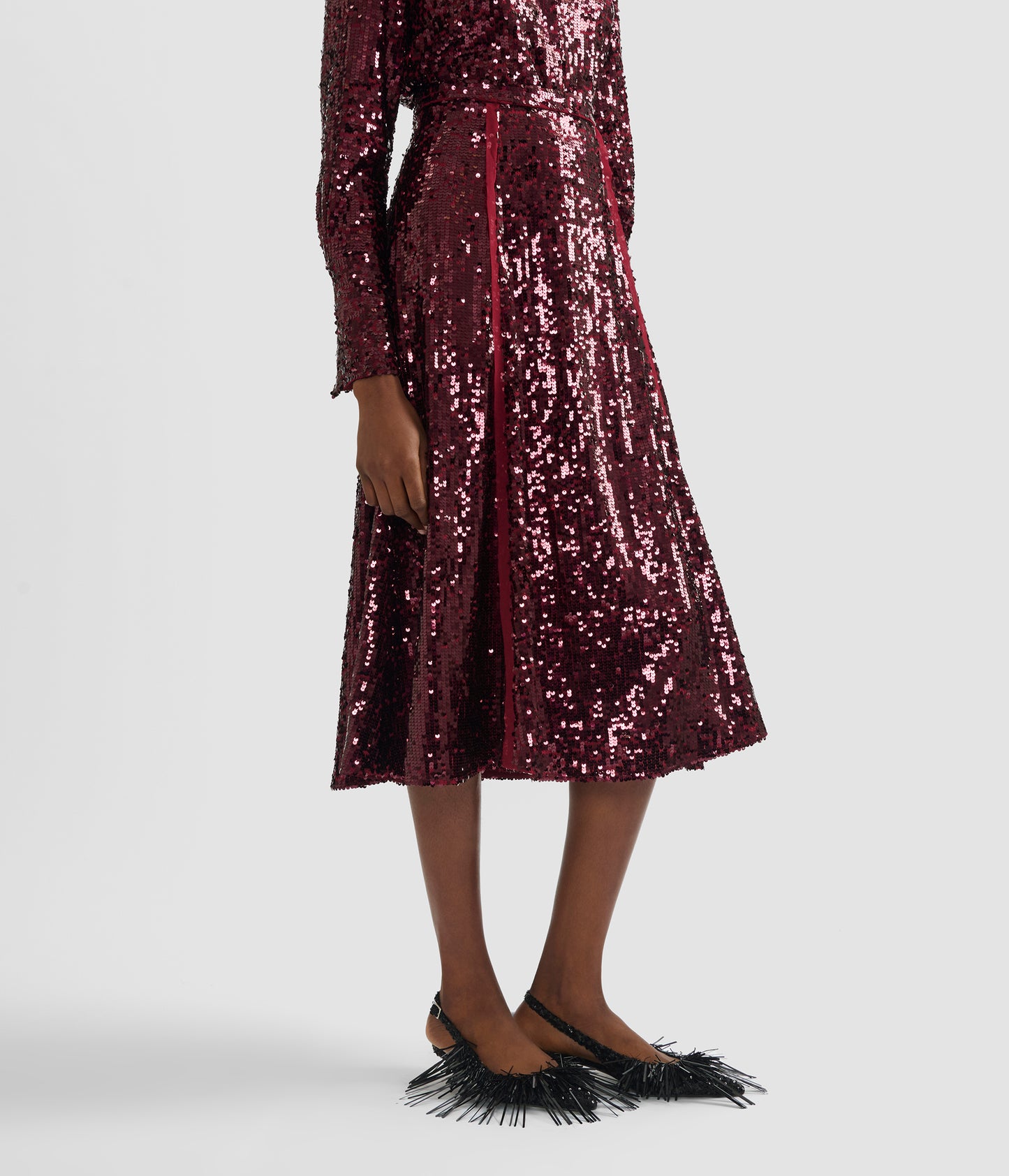 Sequin A Line Midi Skirt