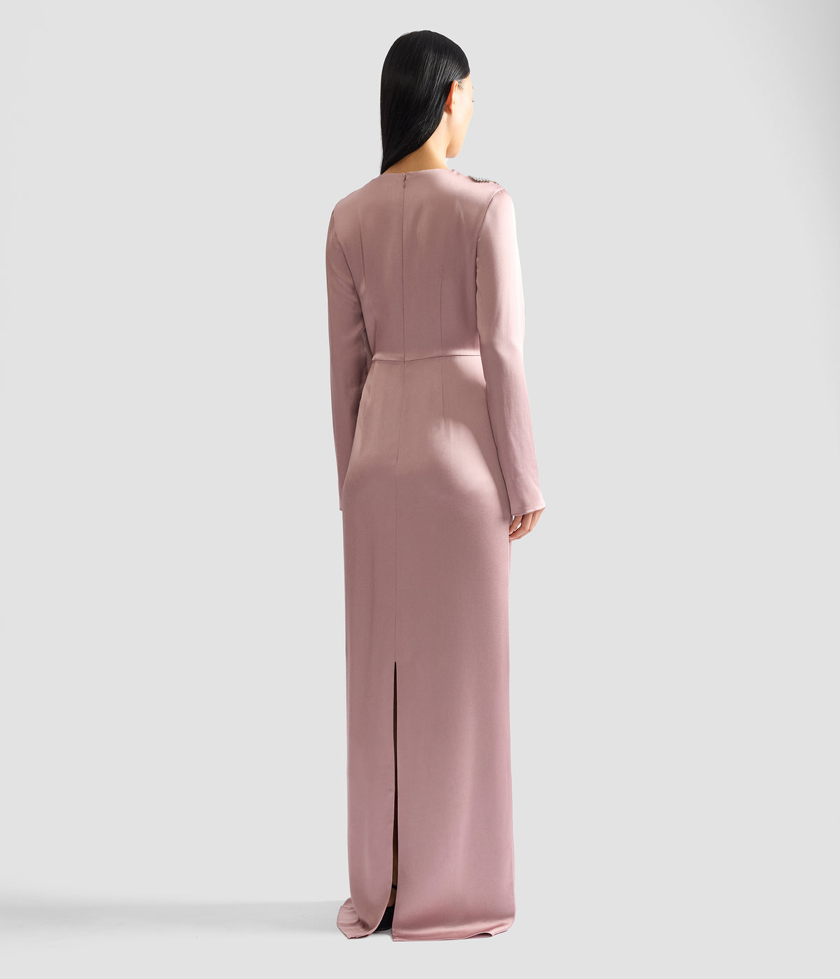 Long Sleeve Draped Gown