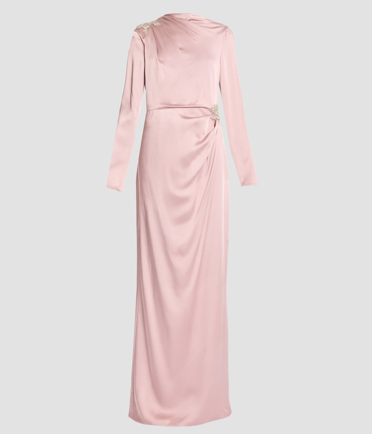 Long Sleeve Draped Gown