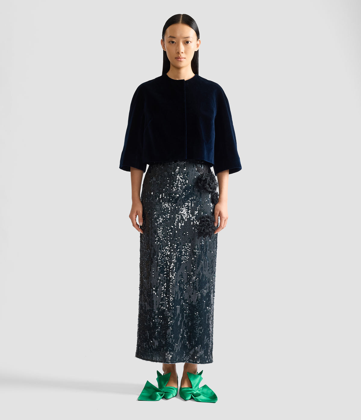 Velvet Cropped Evening Jacket