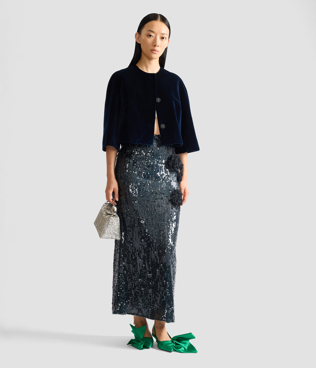 Velvet Cropped Evening Jacket